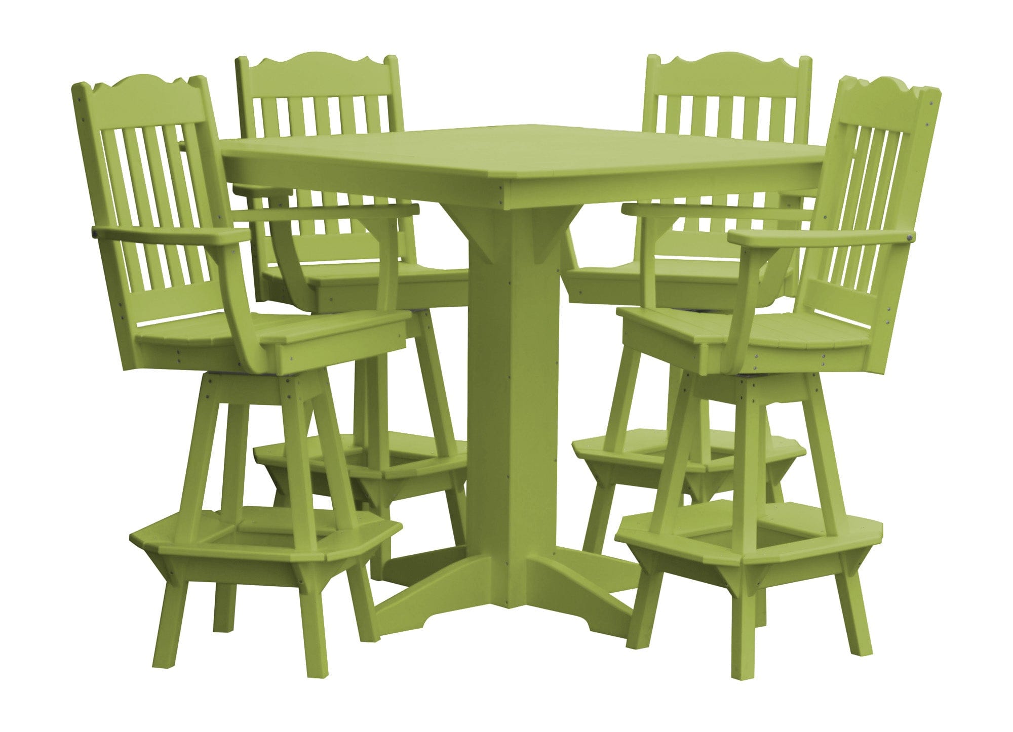 Keystone Amish Co. York 5-Piece Poly Bar Dining Set with Square Table