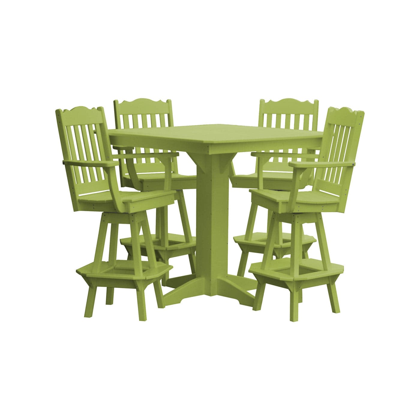 Keystone Amish Co. York 5-Piece Poly Bar Dining Set with Square Table