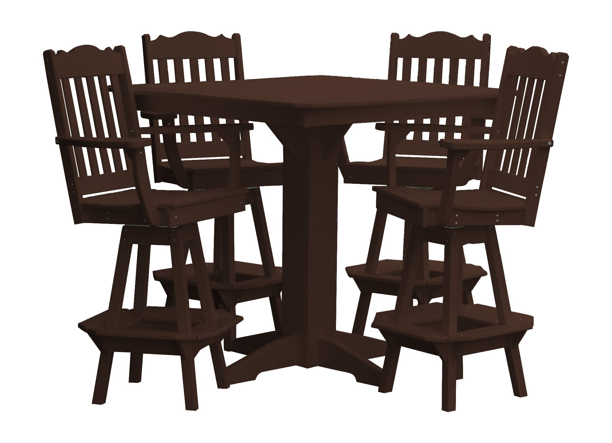 Keystone Amish Co. York 5-Piece Poly Bar Dining Set with Square Table