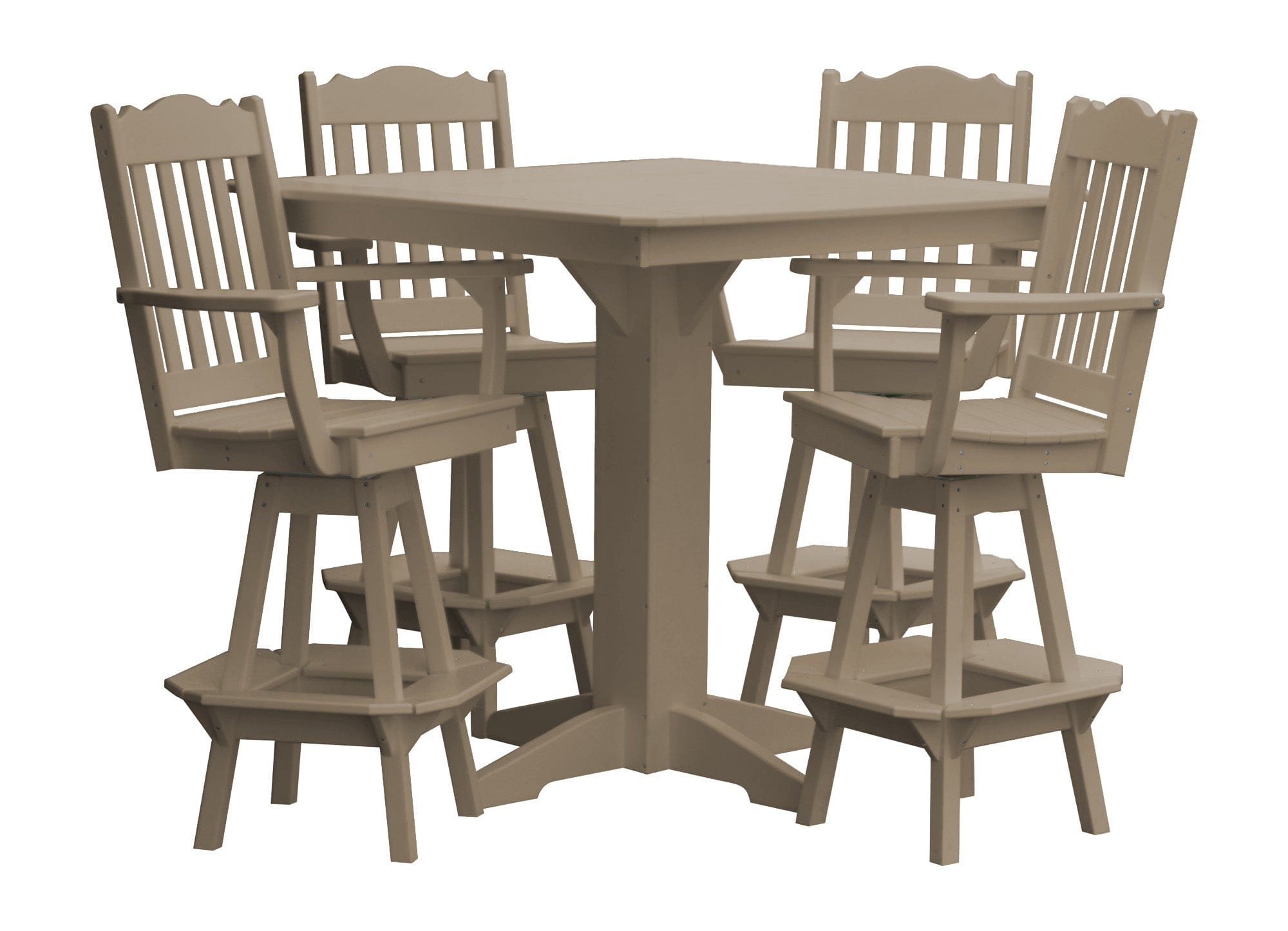 Keystone Amish Co. York 5-Piece Poly Bar Dining Set with Square Table