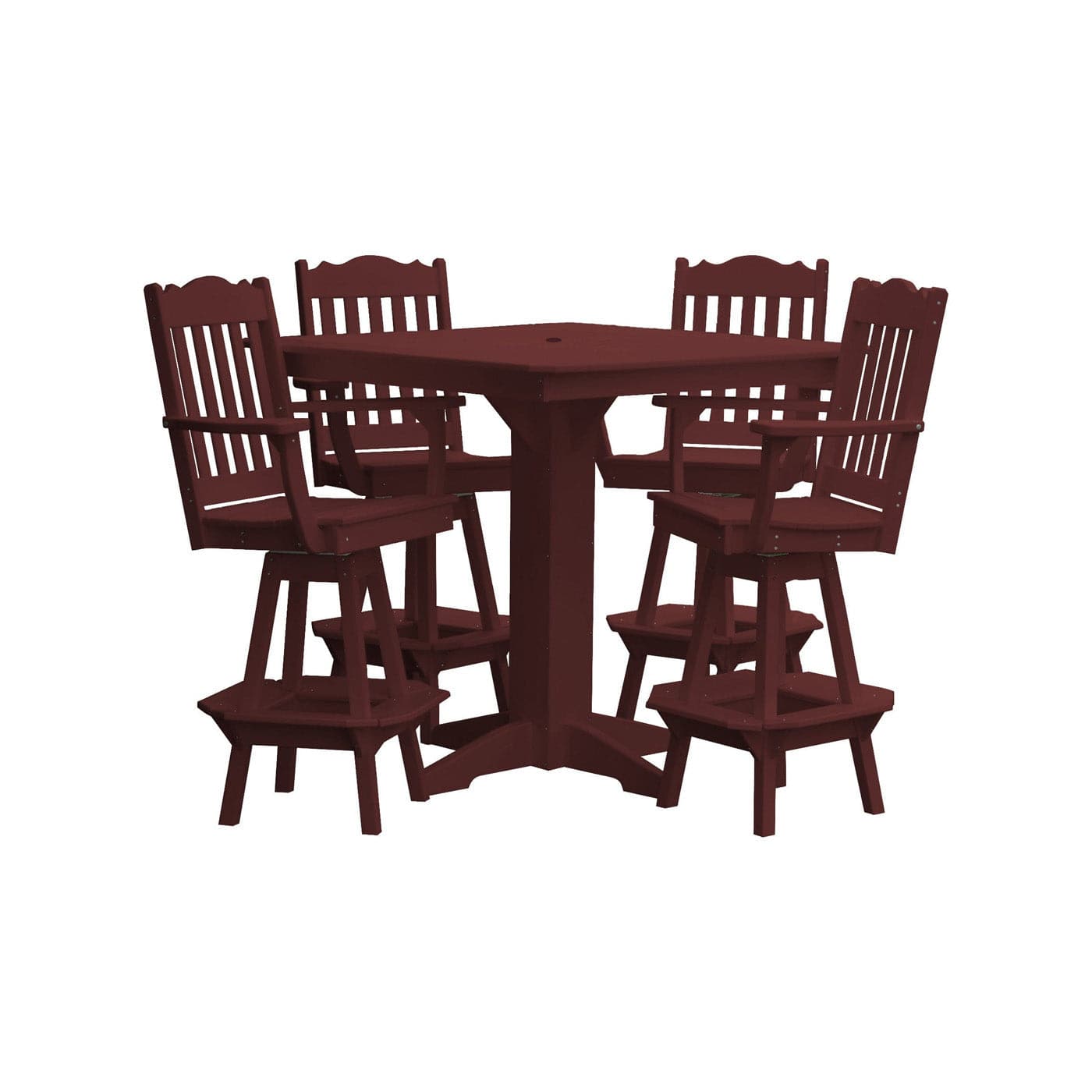 Keystone Amish Co. York 5-Piece Poly Bar Dining Set with Square Table