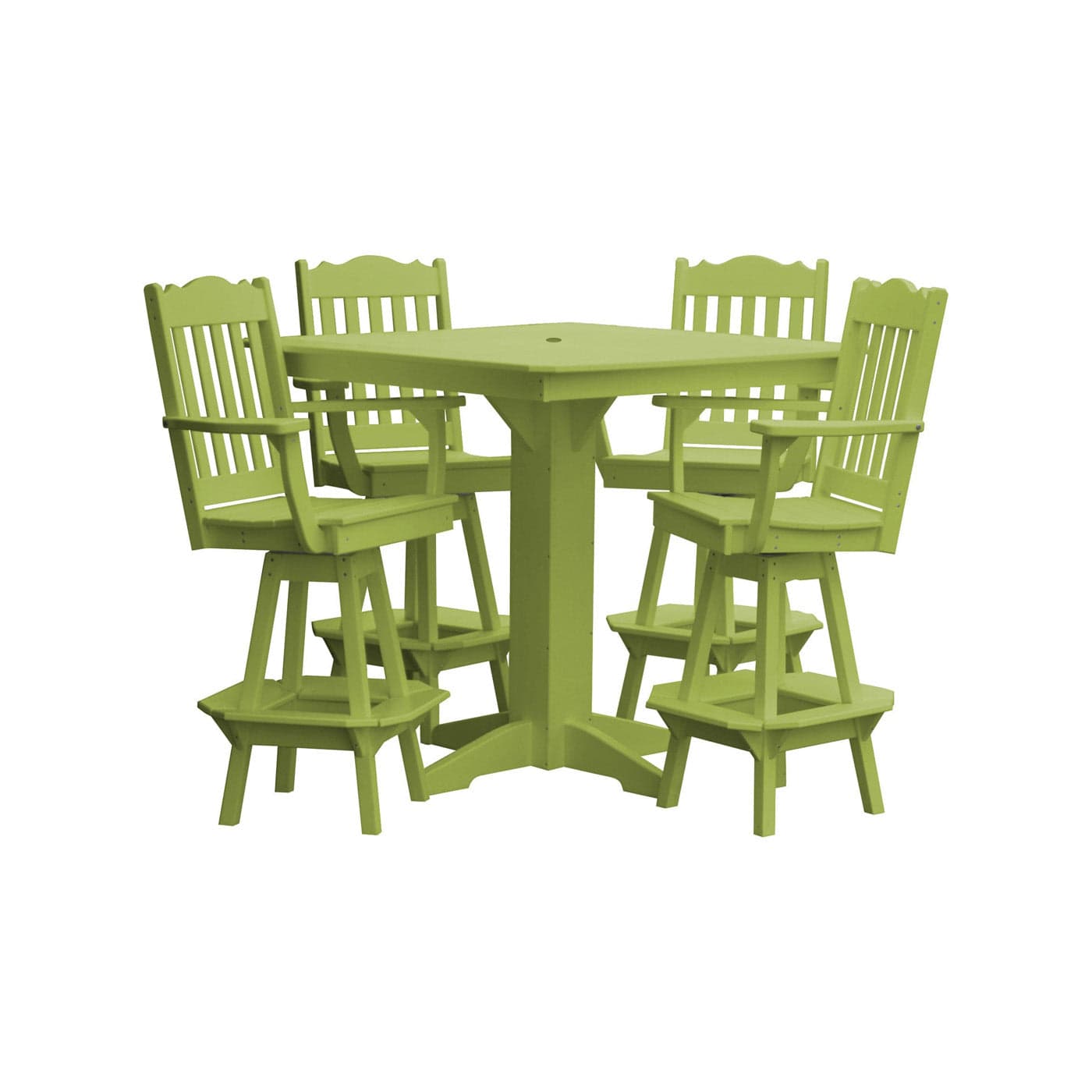 Keystone Amish Co. York 5-Piece Poly Bar Dining Set with Square Table