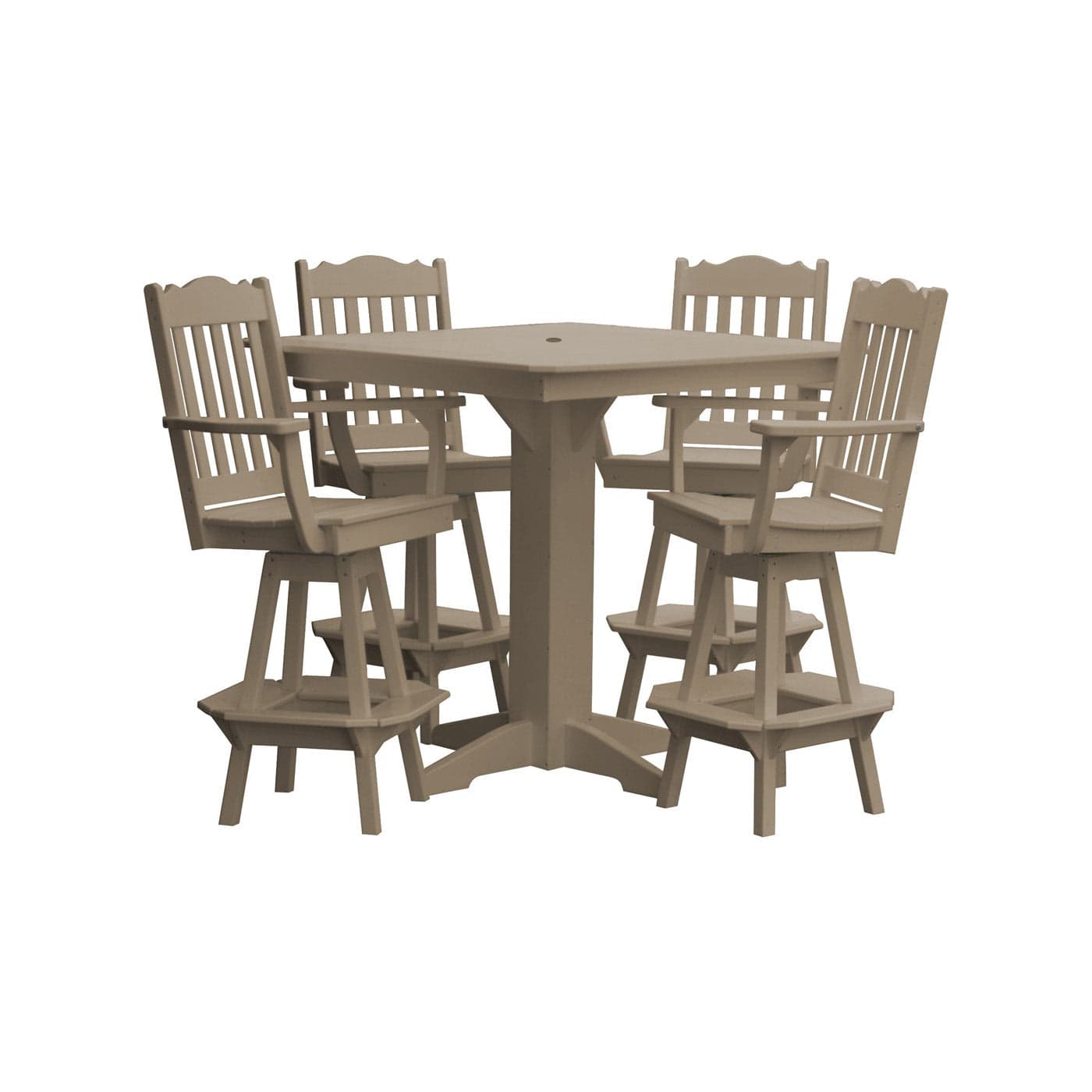 Keystone Amish Co. York 5-Piece Poly Bar Dining Set with Square Table