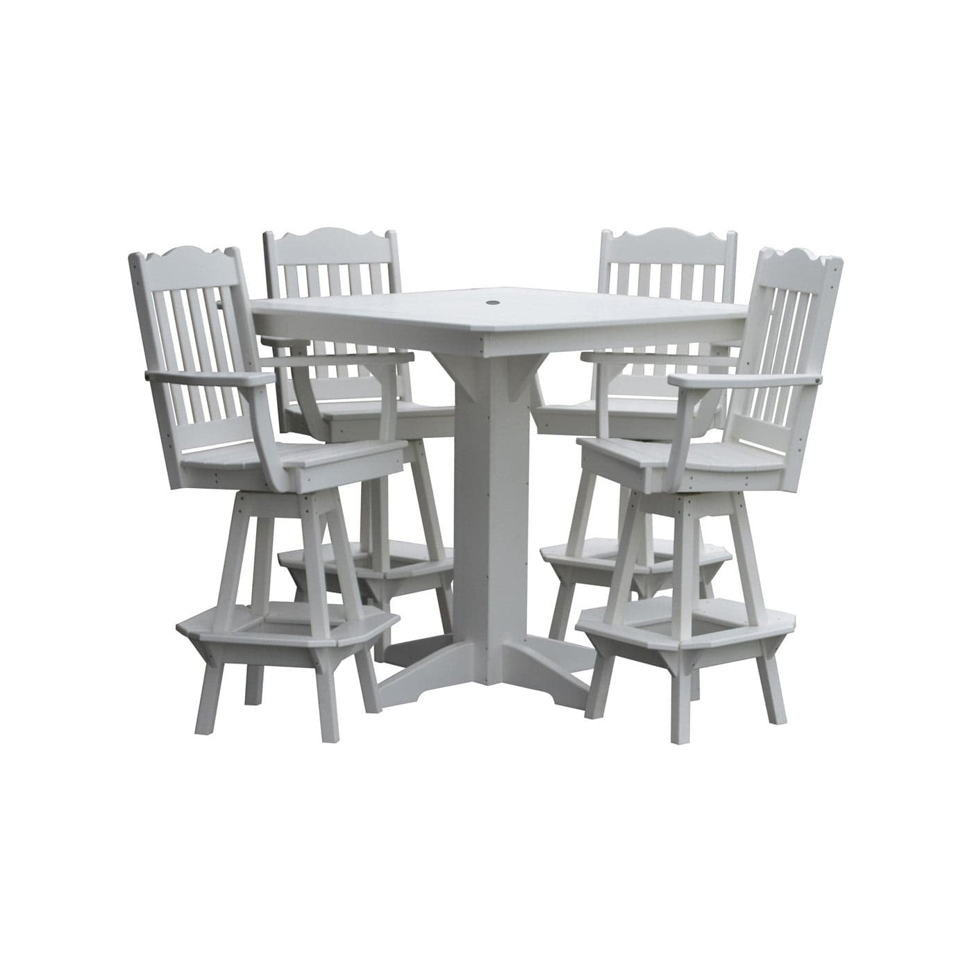 Keystone Amish Co. York 5-Piece Poly Bar Dining Set with Square Table