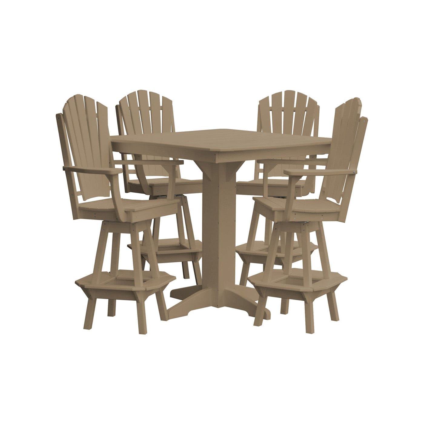 Keystone Amish Co. Sunburst 5-Piece Poly Bar-Height Dining Set