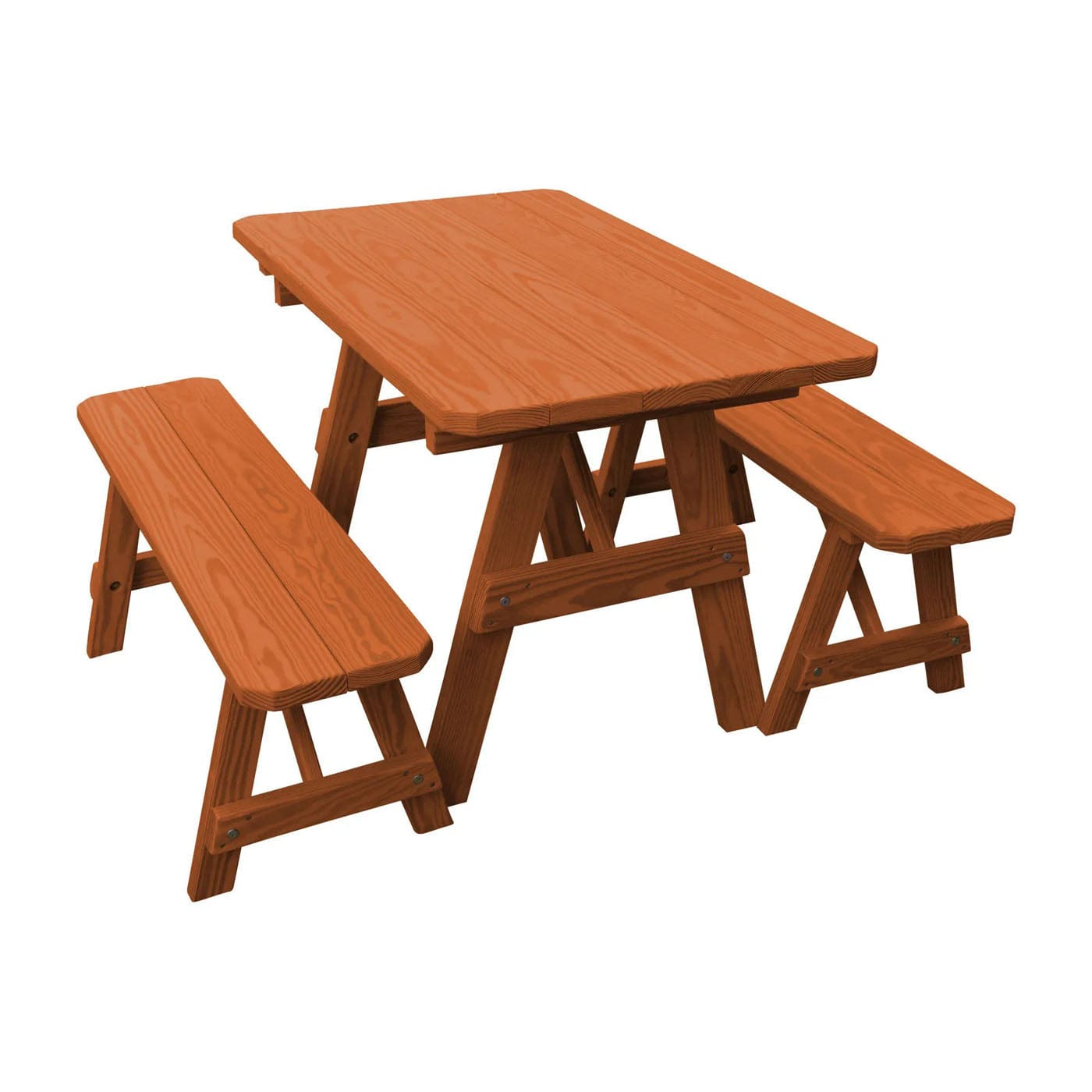 Keystone Amish Co. Pine Traditional Outdoor Dining Set with Benches
