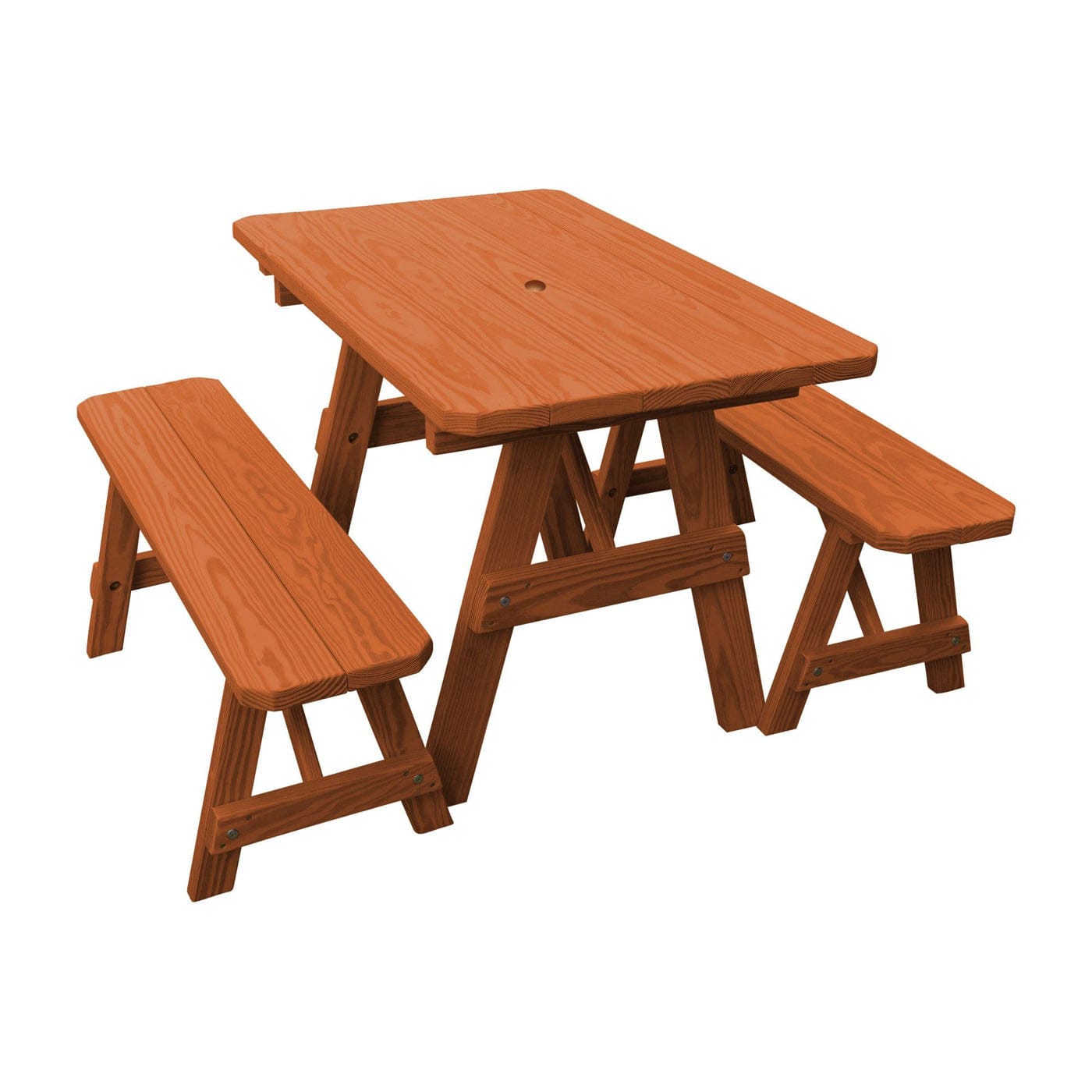 Keystone Amish Co. Pine Traditional Outdoor Dining Set with Benches