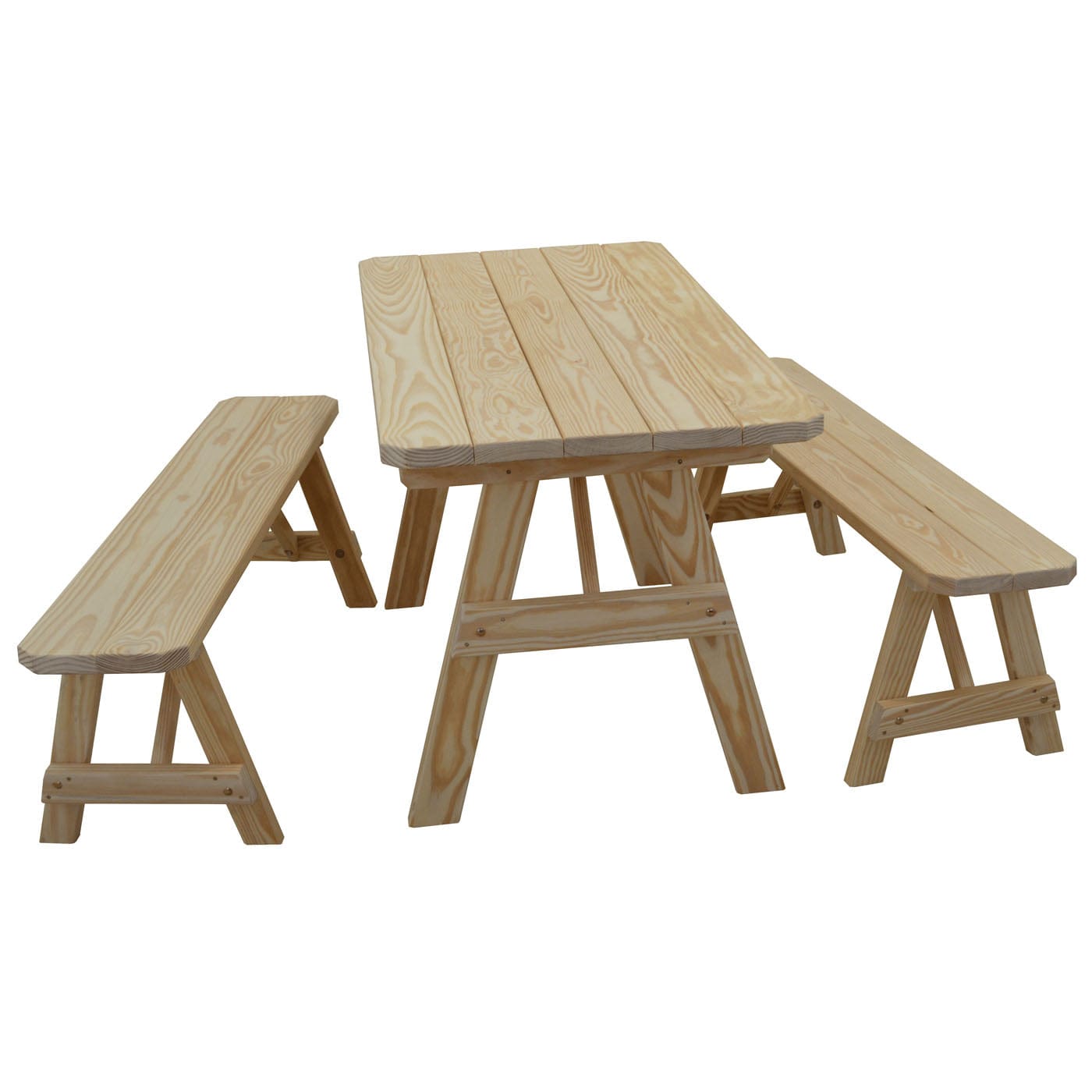 Keystone Amish Co. Pine Traditional Outdoor Dining Set with Benches