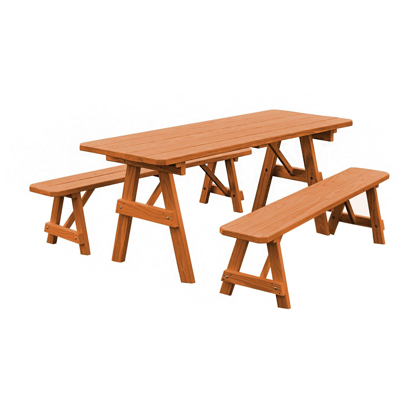 Keystone Amish Co. Pine Traditional Outdoor Dining Set with Benches