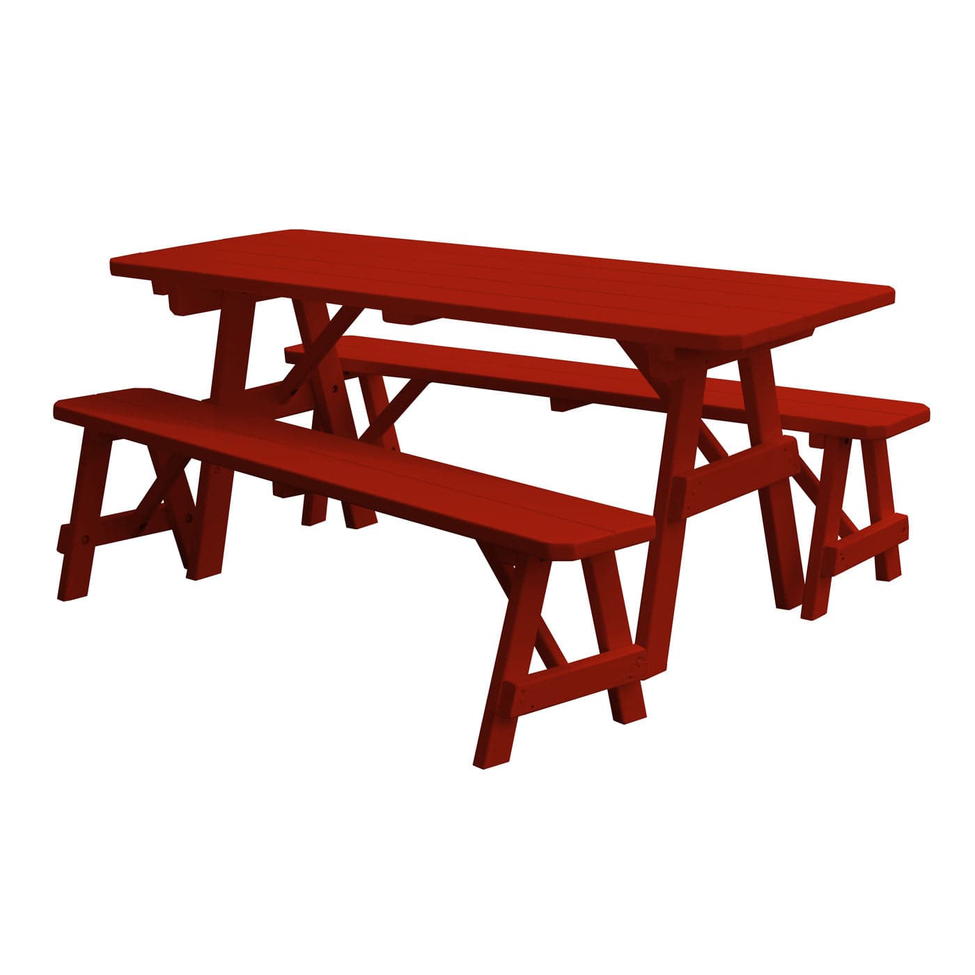 Keystone Amish Co. Pine Traditional Outdoor Dining Set with Benches