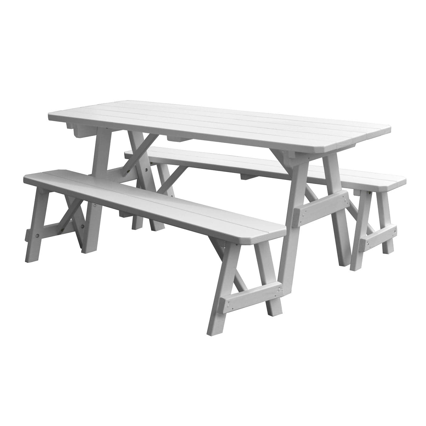 Keystone Amish Co. Pine Traditional Outdoor Dining Set with Benches