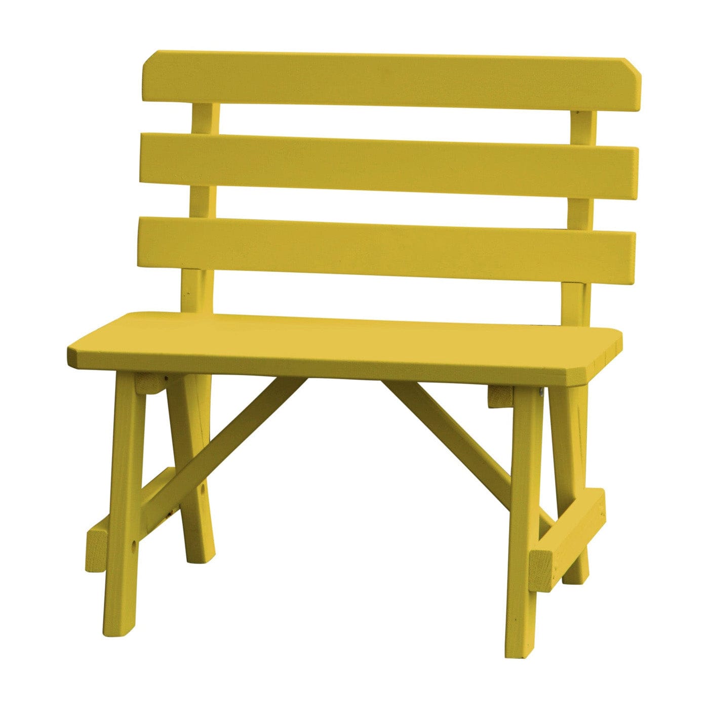 Keystone Amish Co. Traditional Wooden Backed Outdoor Bench