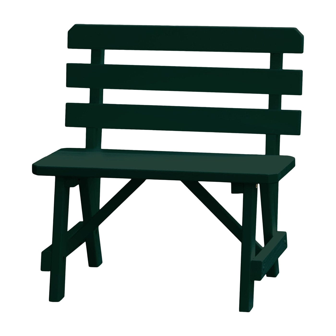 Keystone Amish Co. Traditional Wooden Backed Outdoor Bench