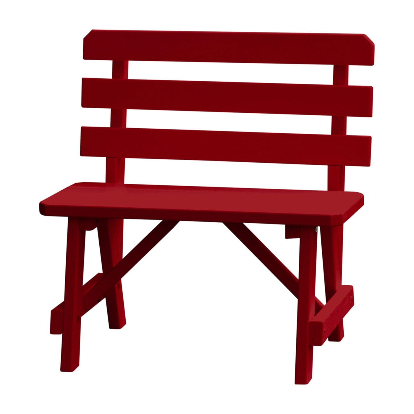 Keystone Amish Co. Traditional Wooden Backed Outdoor Bench