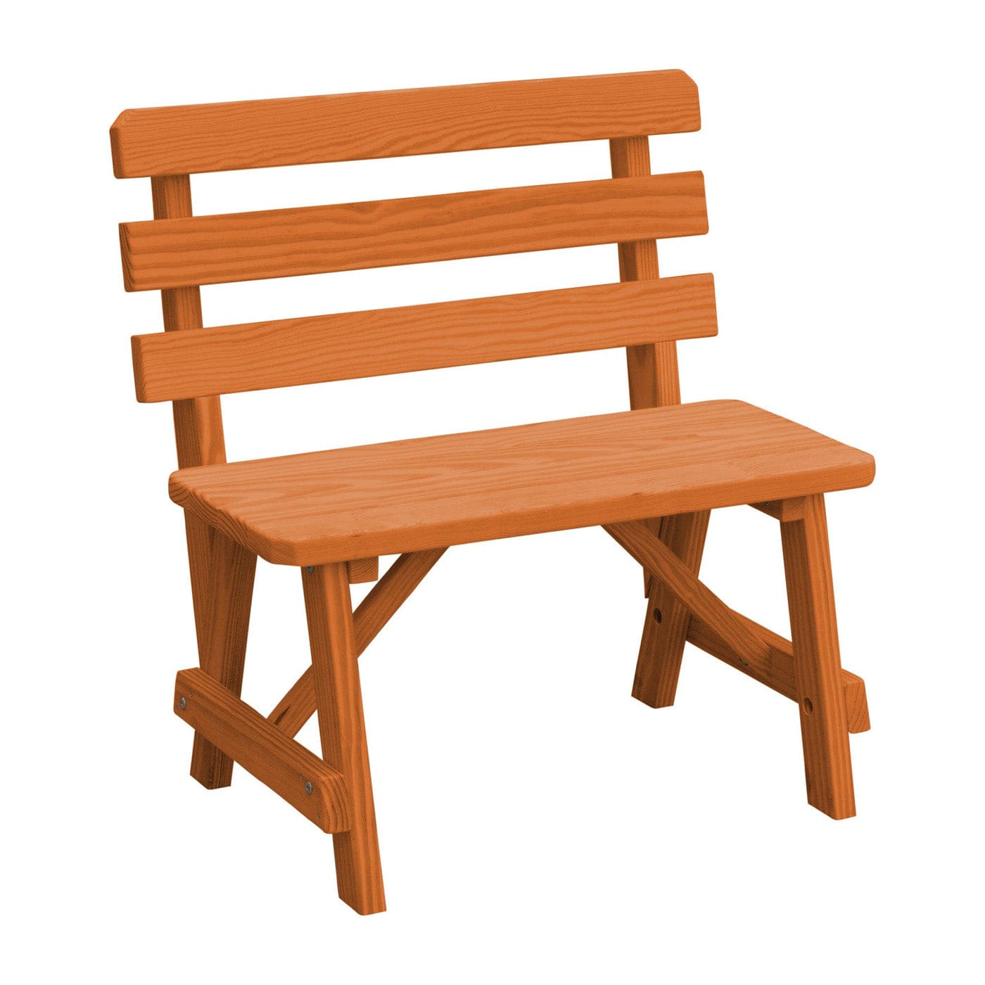 Keystone Amish Co. Traditional Wooden Backed Outdoor Bench