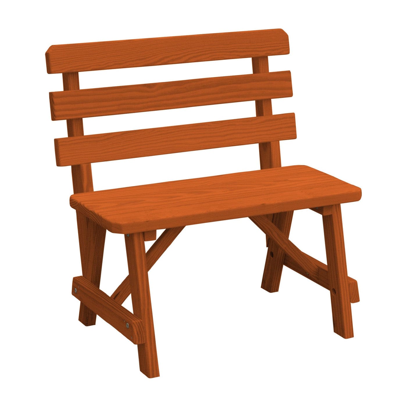 Keystone Amish Co. Traditional Wooden Backed Outdoor Bench