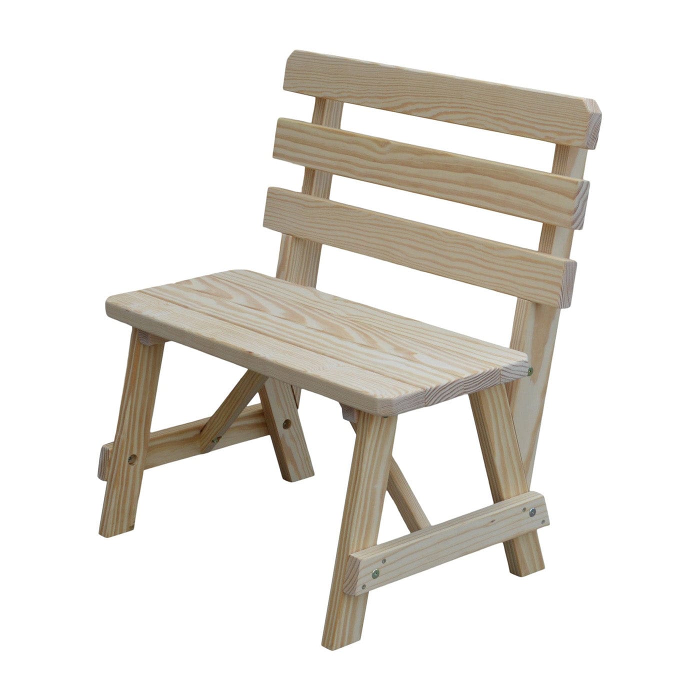 Keystone Amish Co. Traditional Wooden Backed Outdoor Bench