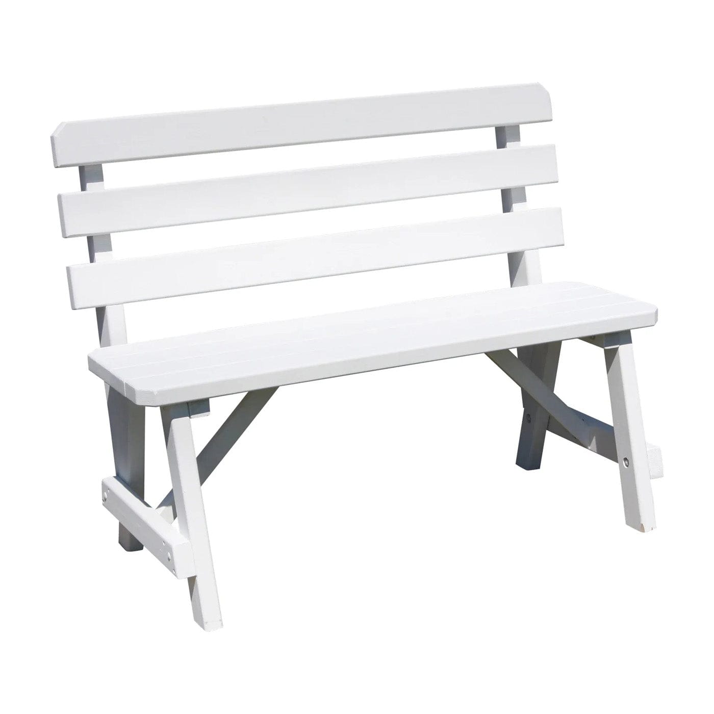 Keystone Amish Co. Traditional Wooden Backed Outdoor Bench