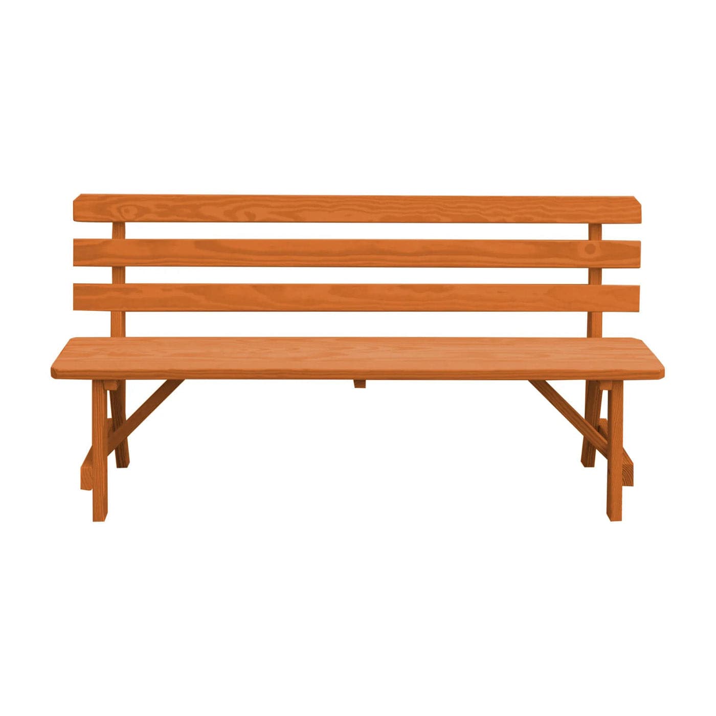Keystone Amish Co. Traditional Wooden Backed Outdoor Bench
