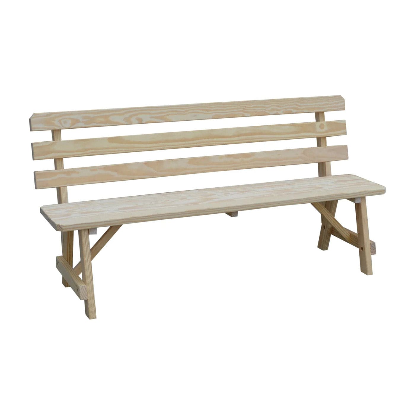 Keystone Amish Co. Traditional Wooden Backed Outdoor Bench