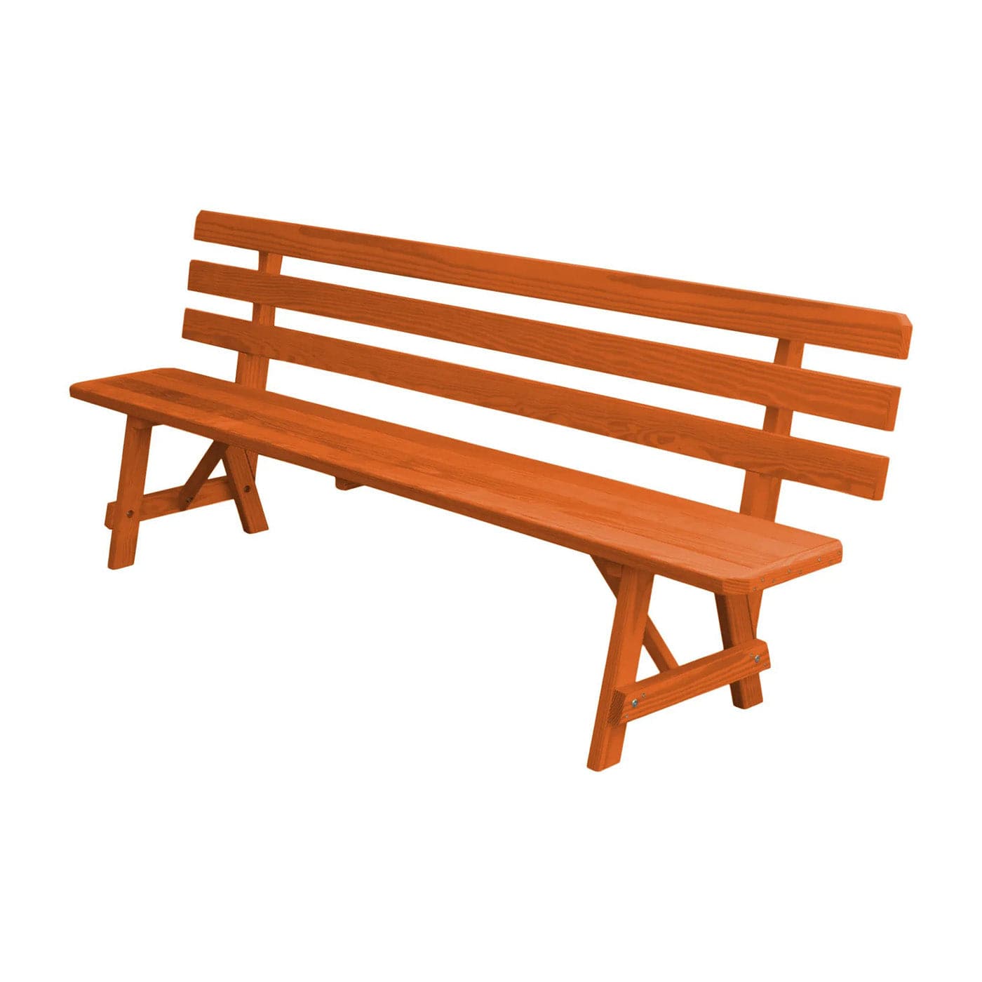 Keystone Amish Co. Traditional Wooden Backed Outdoor Bench
