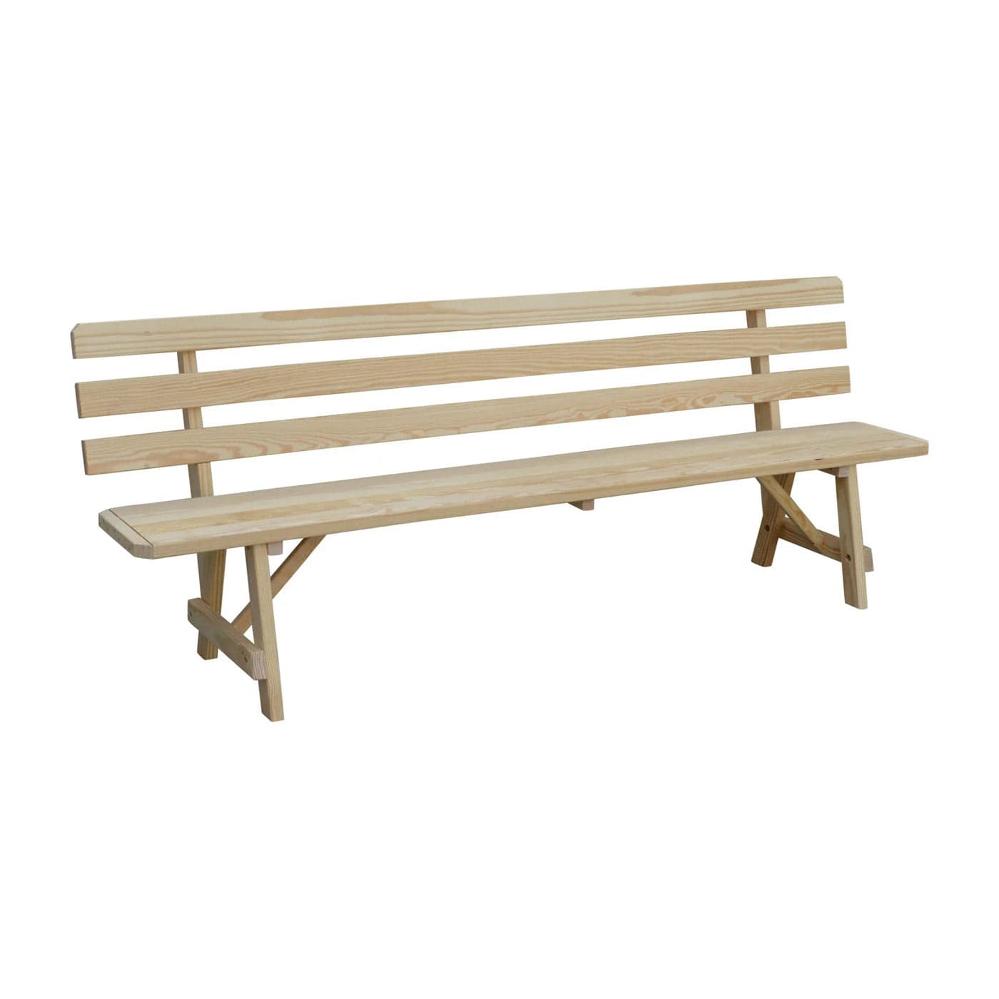 Keystone Amish Co. Traditional Wooden Backed Outdoor Bench