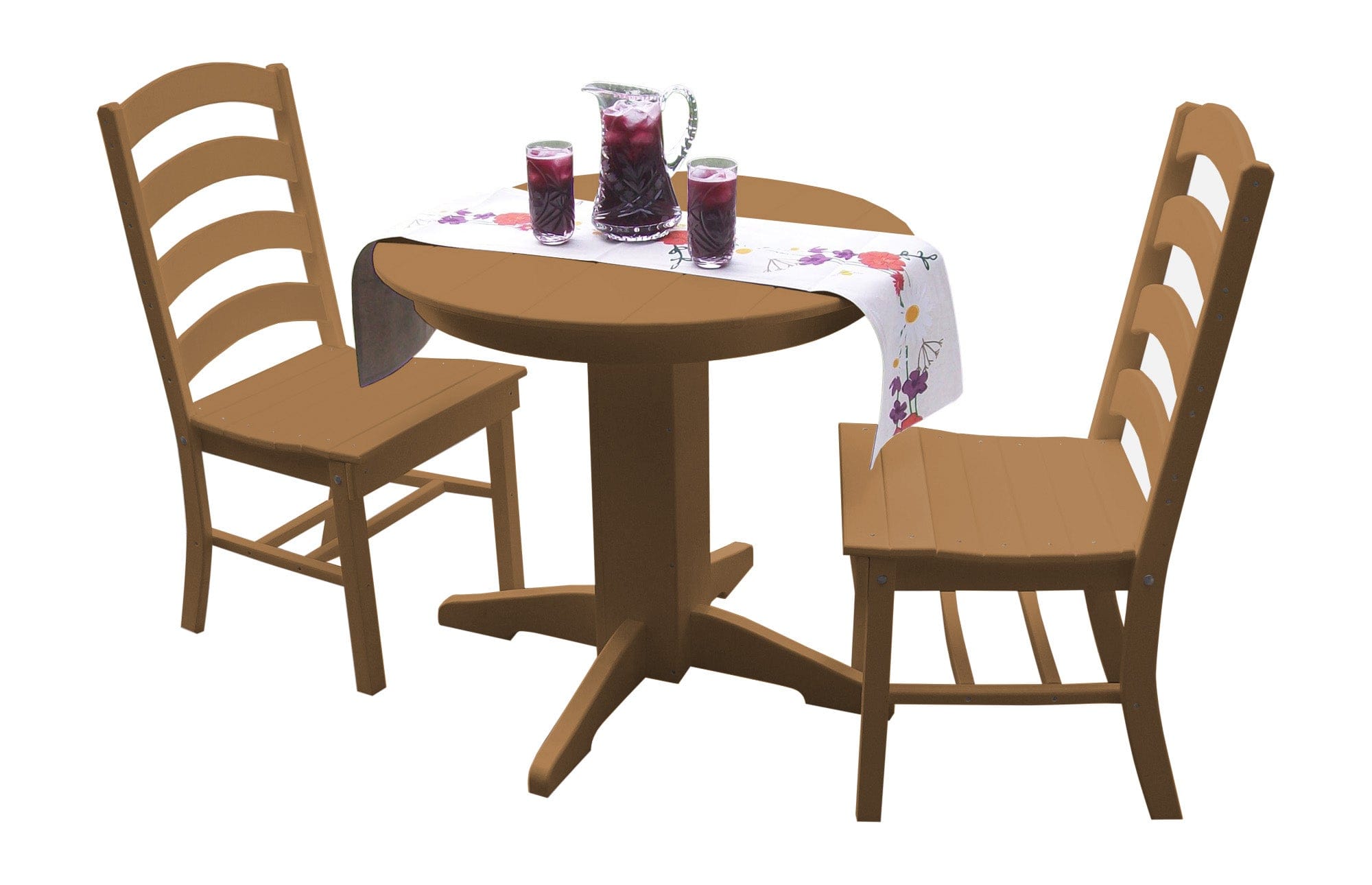 Keystone Amish Co. Poly Composite Josie 3-Piece Outdoor Dining Set with Round Table