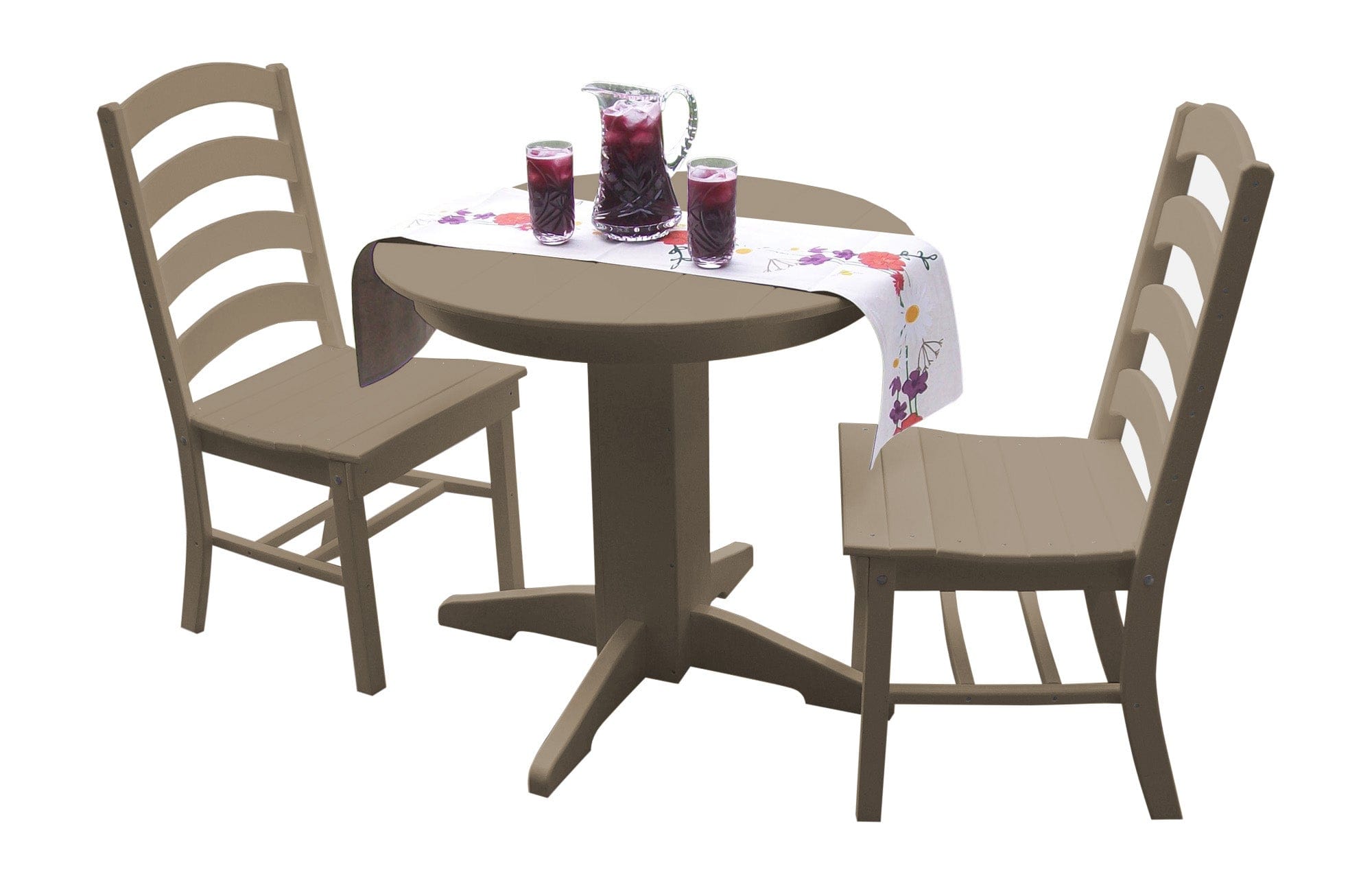 Keystone Amish Co. Poly Composite Josie 3-Piece Outdoor Dining Set with Round Table