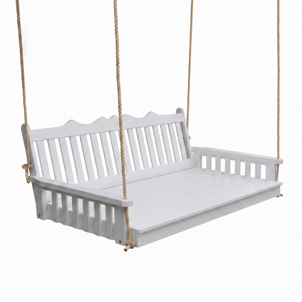 Keystone Amish Co. Twin York Recycled Plastic Swing Bed, Bright White
