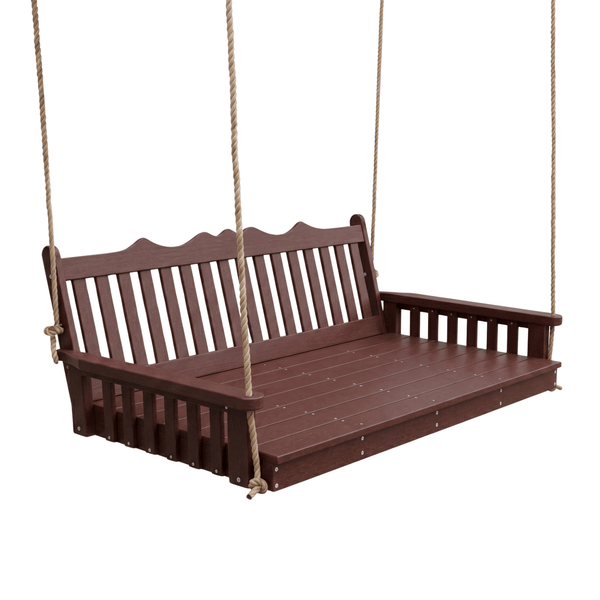 Keystone Amish Co. 6 Foot York Recycled Plastic Swing Bed, Tudor Brown