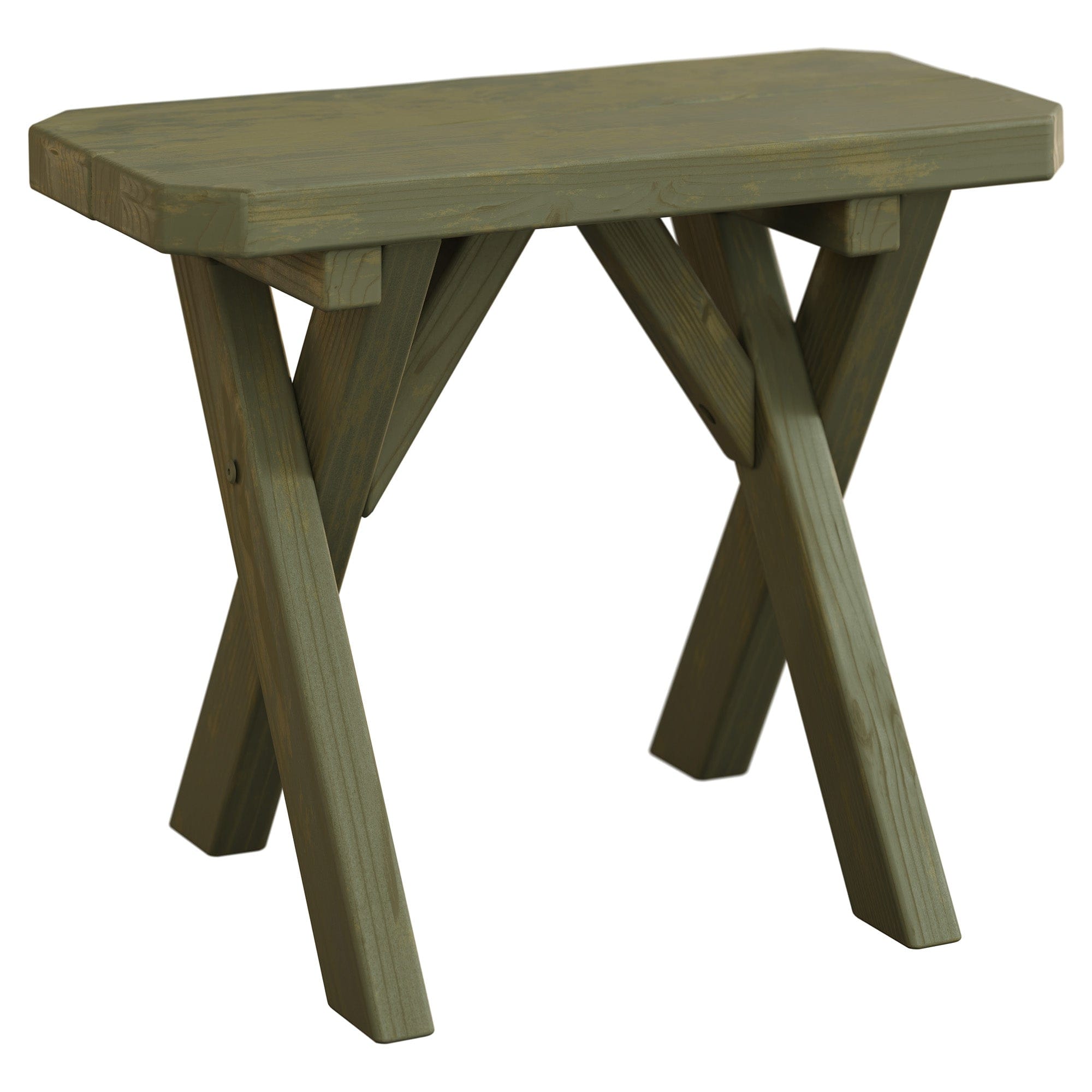 Keystone Amish Co. Spruce Crossleg Wooden Outdoor Dining Bench