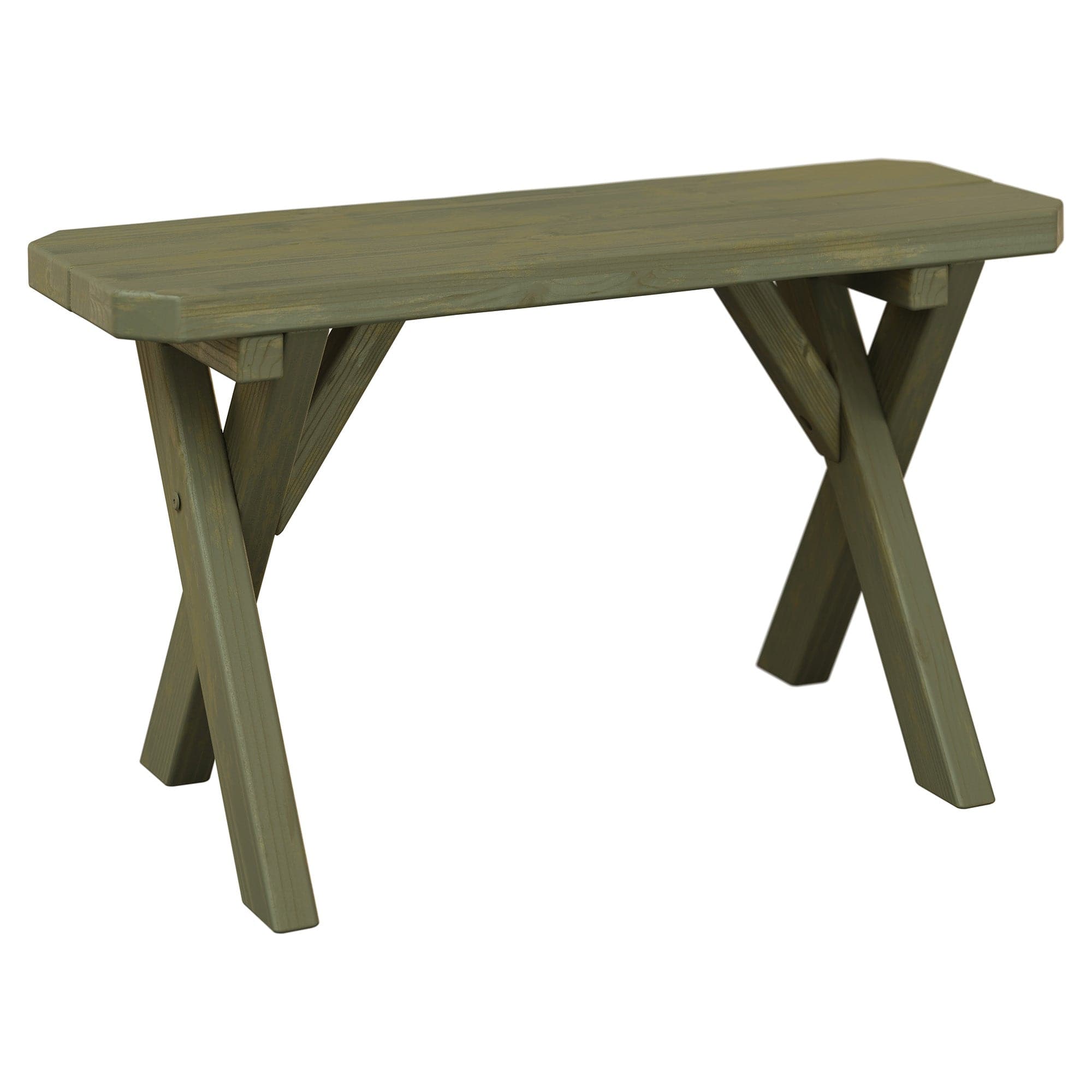 Keystone Amish Co. Spruce Crossleg Wooden Outdoor Dining Bench