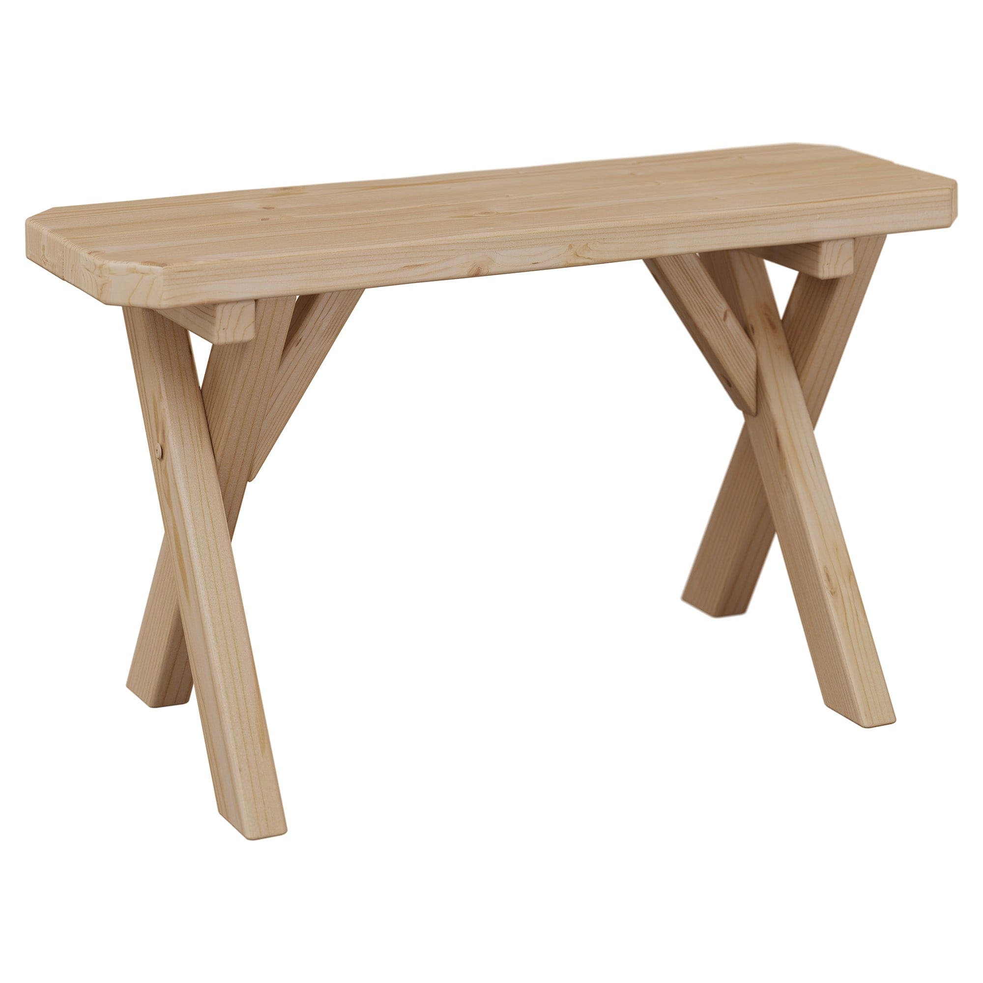 Keystone Amish Co. Spruce Crossleg Wooden Outdoor Dining Bench