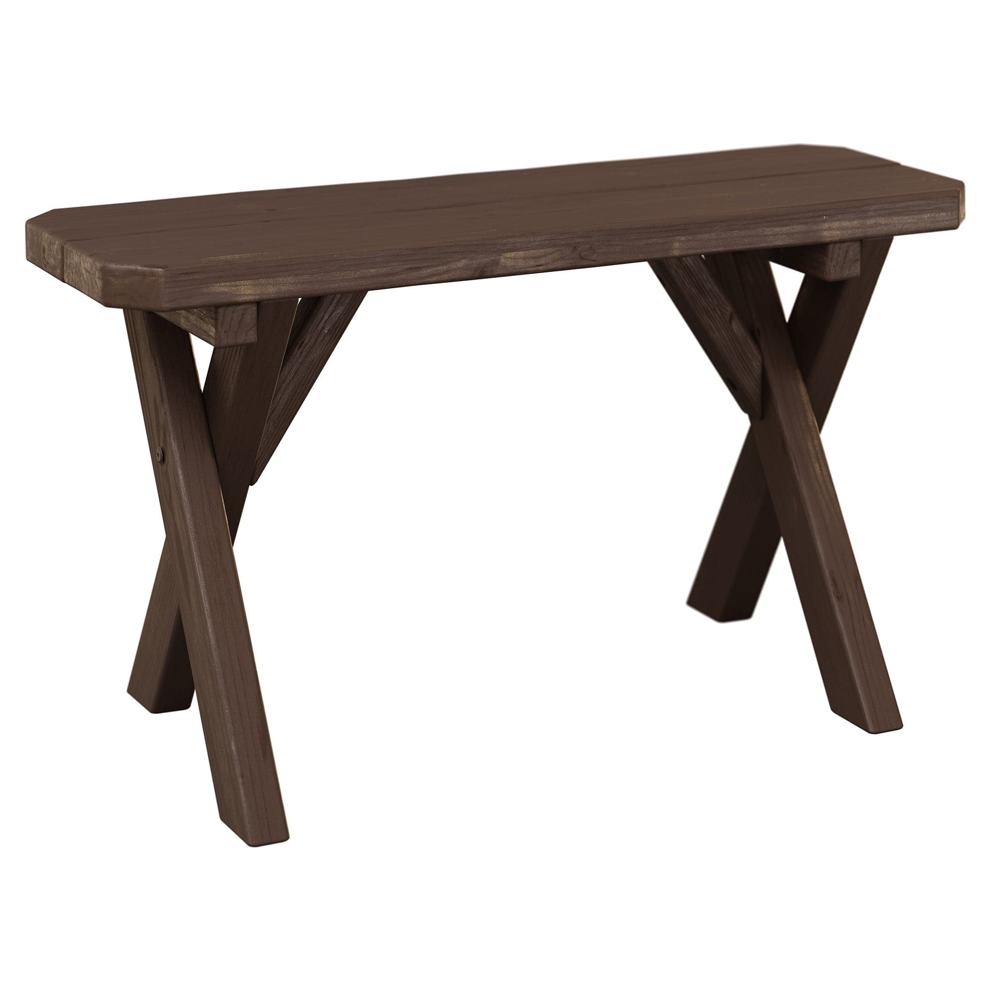 Keystone Amish Co. Spruce Crossleg Wooden Outdoor Dining Bench