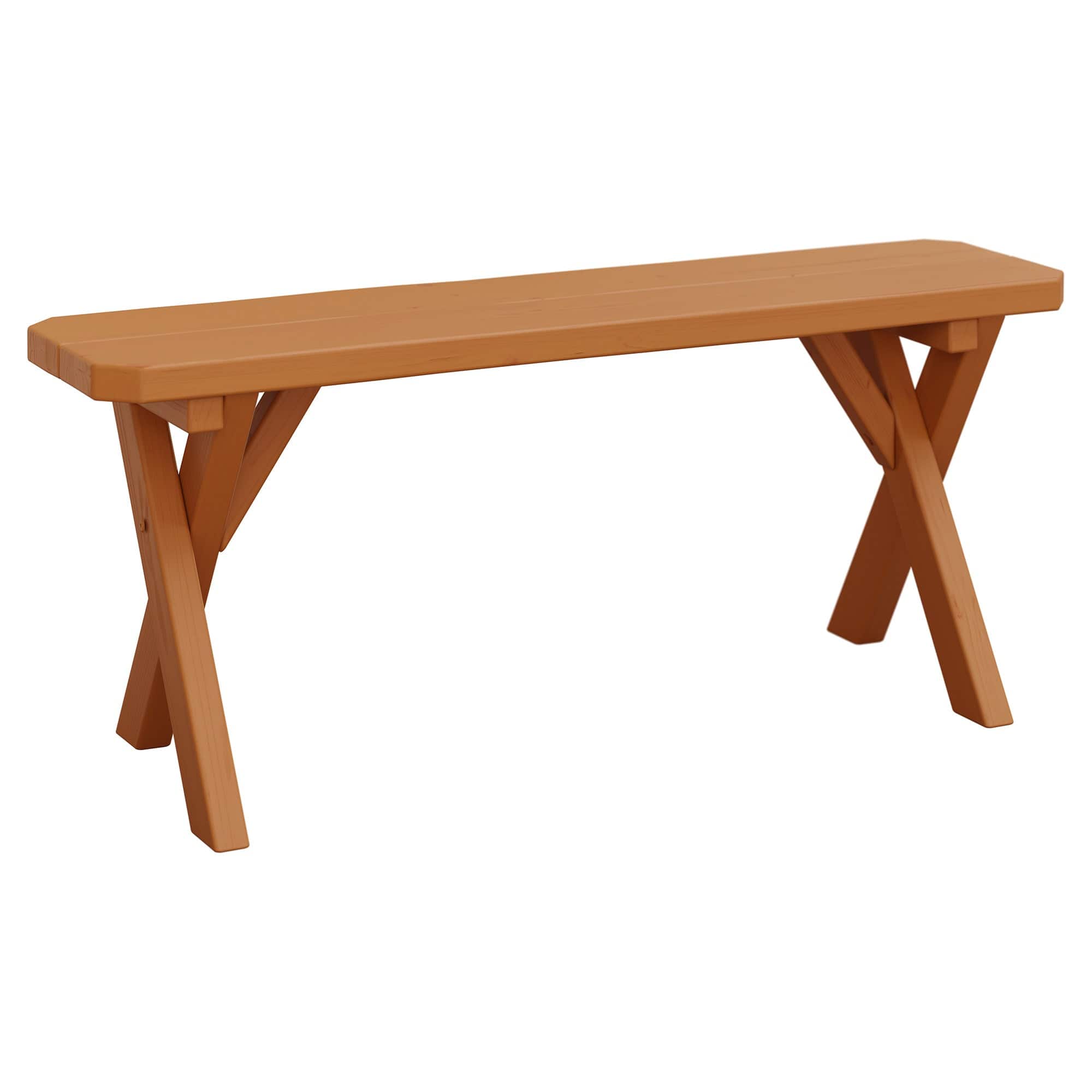 Keystone Amish Co. Spruce Crossleg Wooden Outdoor Dining Bench