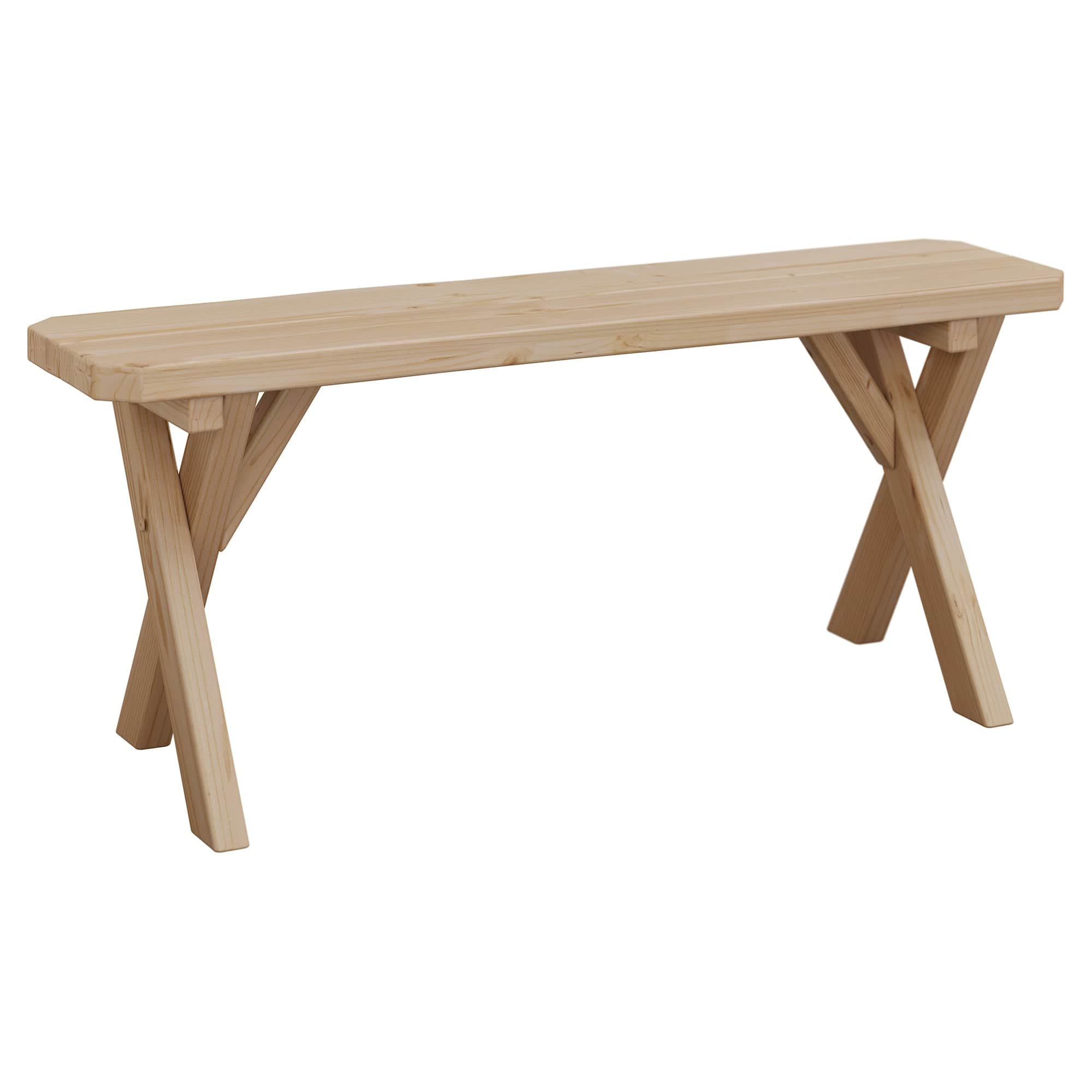 Keystone Amish Co. Spruce Crossleg Wooden Outdoor Dining Bench