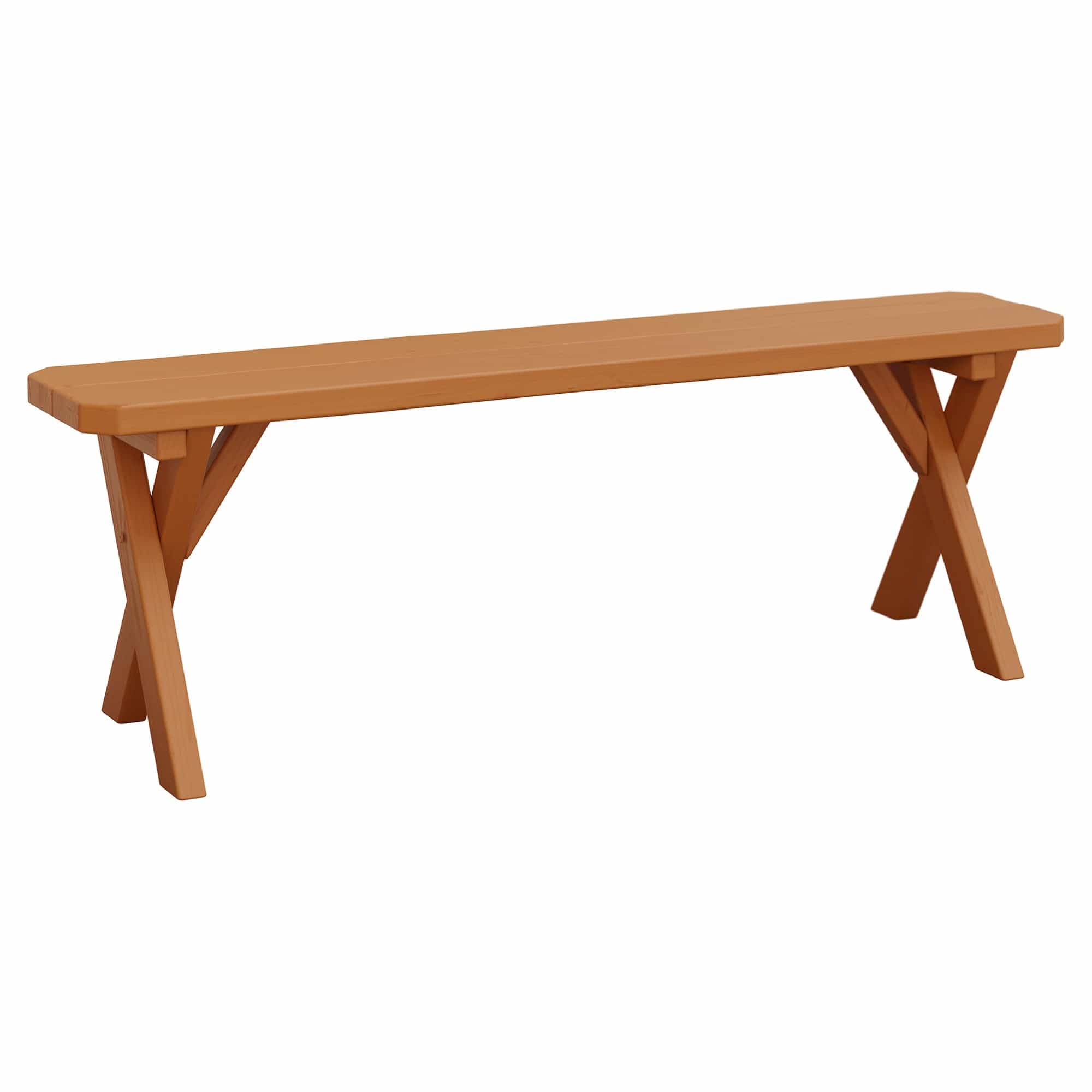 Keystone Amish Co. Spruce Crossleg Wooden Outdoor Dining Bench