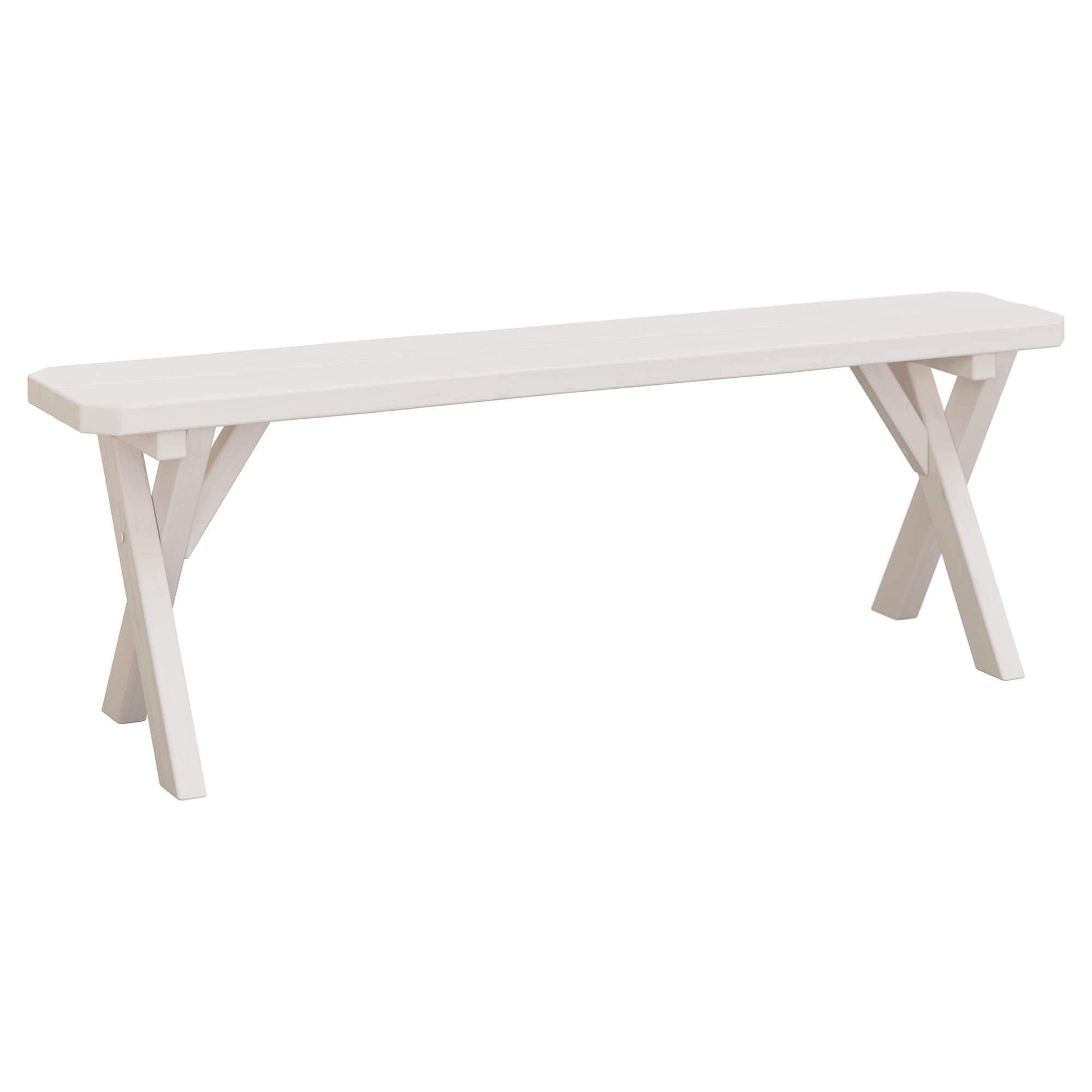 Keystone Amish Co. Spruce Crossleg Wooden Outdoor Dining Bench