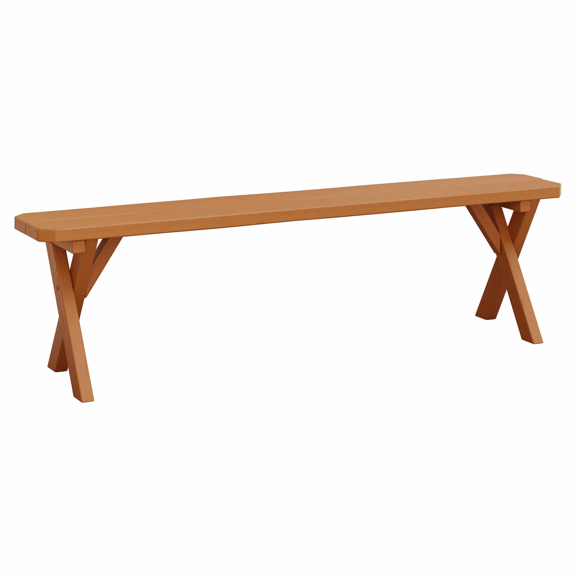 Keystone Amish Co. Spruce Crossleg Wooden Outdoor Dining Bench