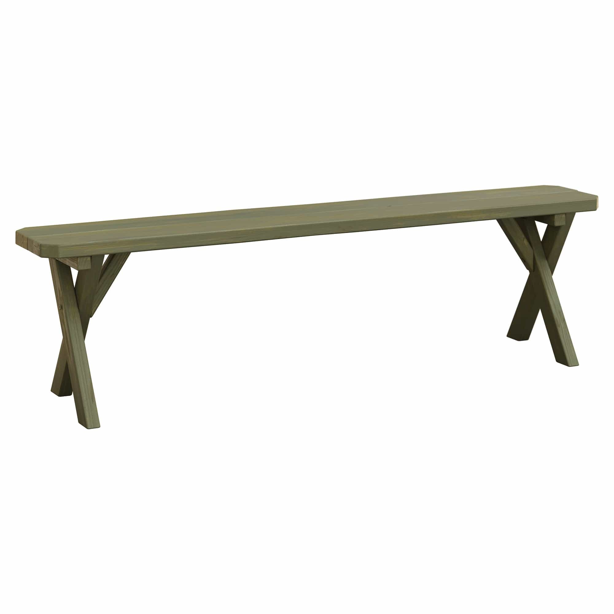 Keystone Amish Co. Spruce Crossleg Wooden Outdoor Dining Bench