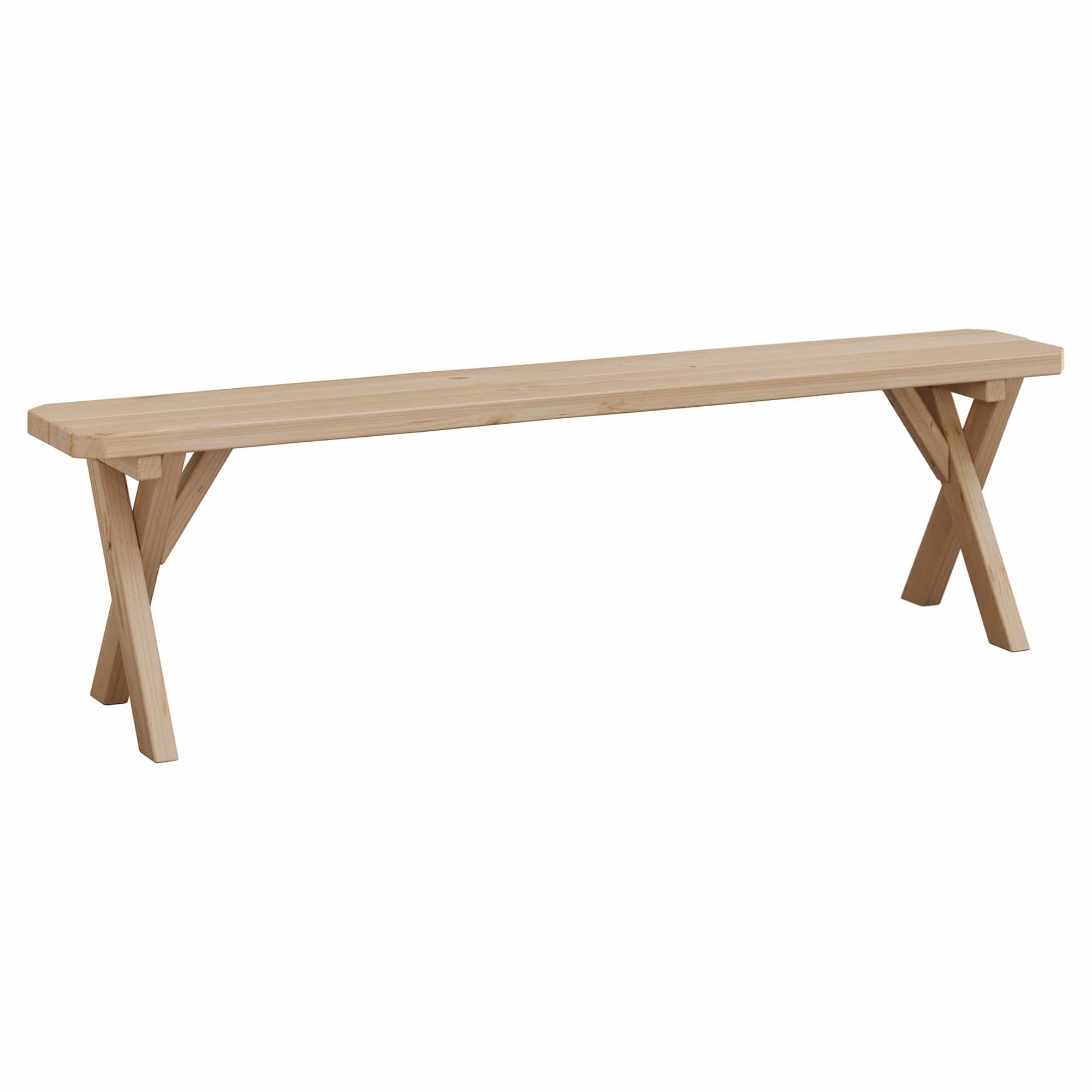 Keystone Amish Co. Spruce Crossleg Wooden Outdoor Dining Bench
