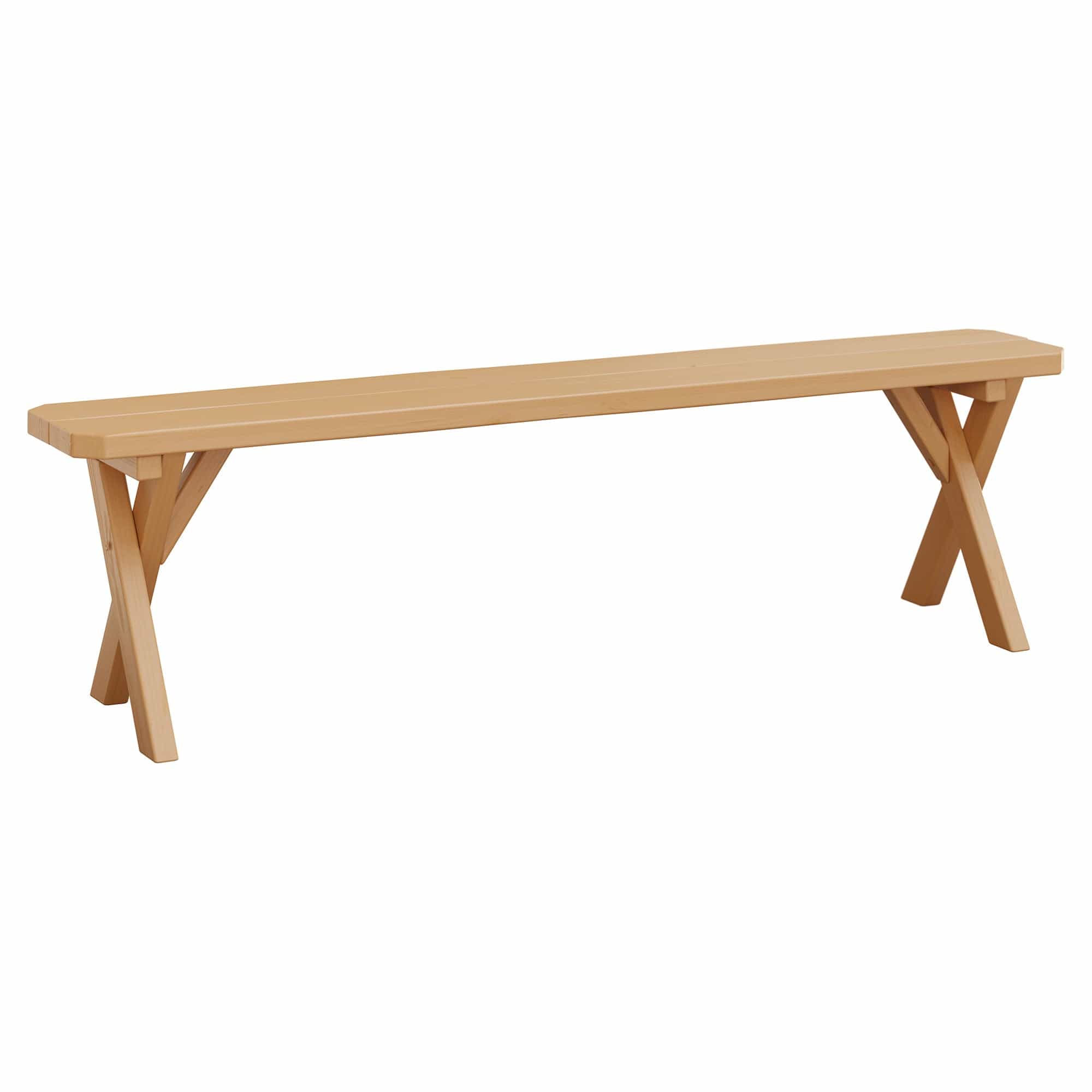 Keystone Amish Co. Spruce Crossleg Wooden Outdoor Dining Bench