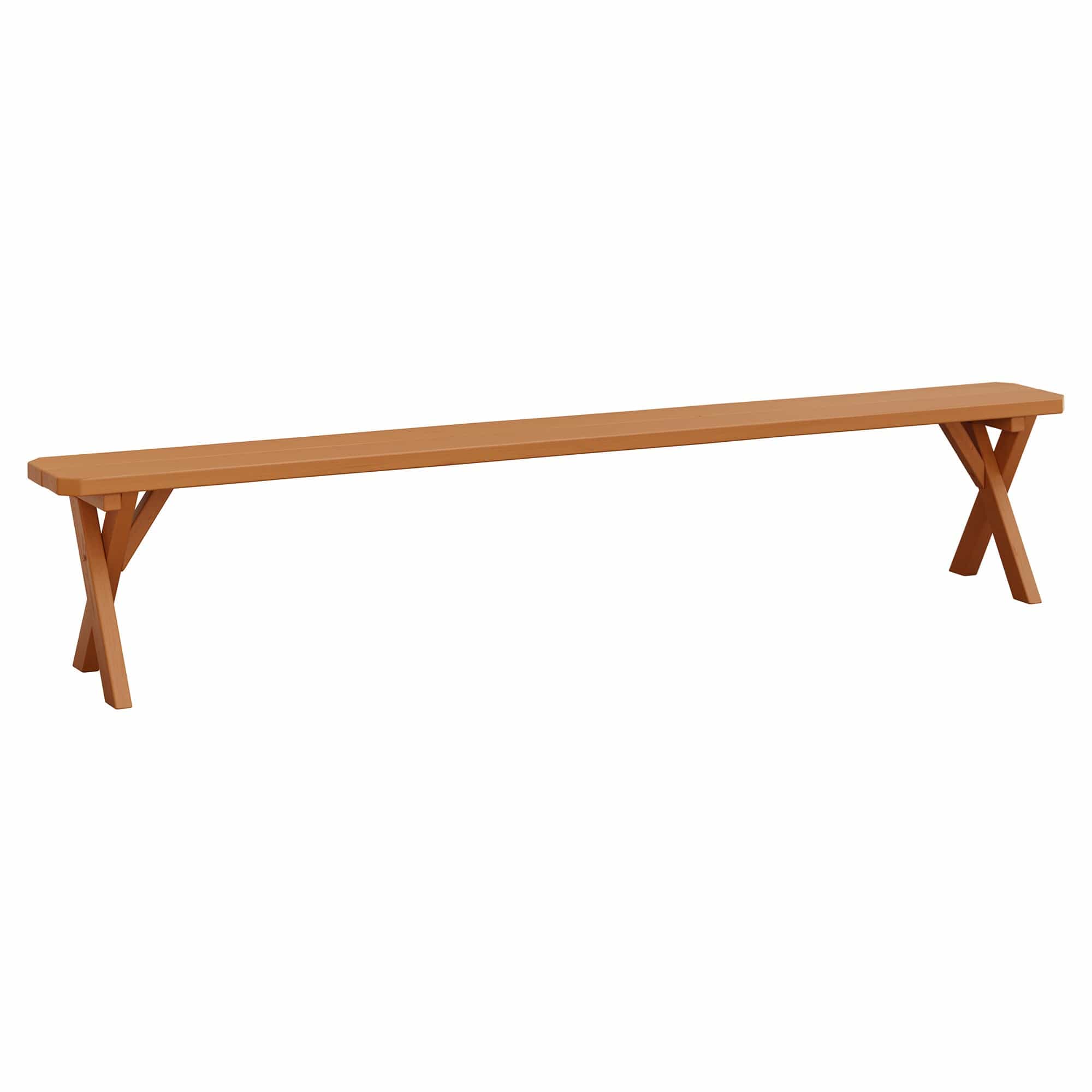 Keystone Amish Co. Spruce Crossleg Wooden Outdoor Dining Bench
