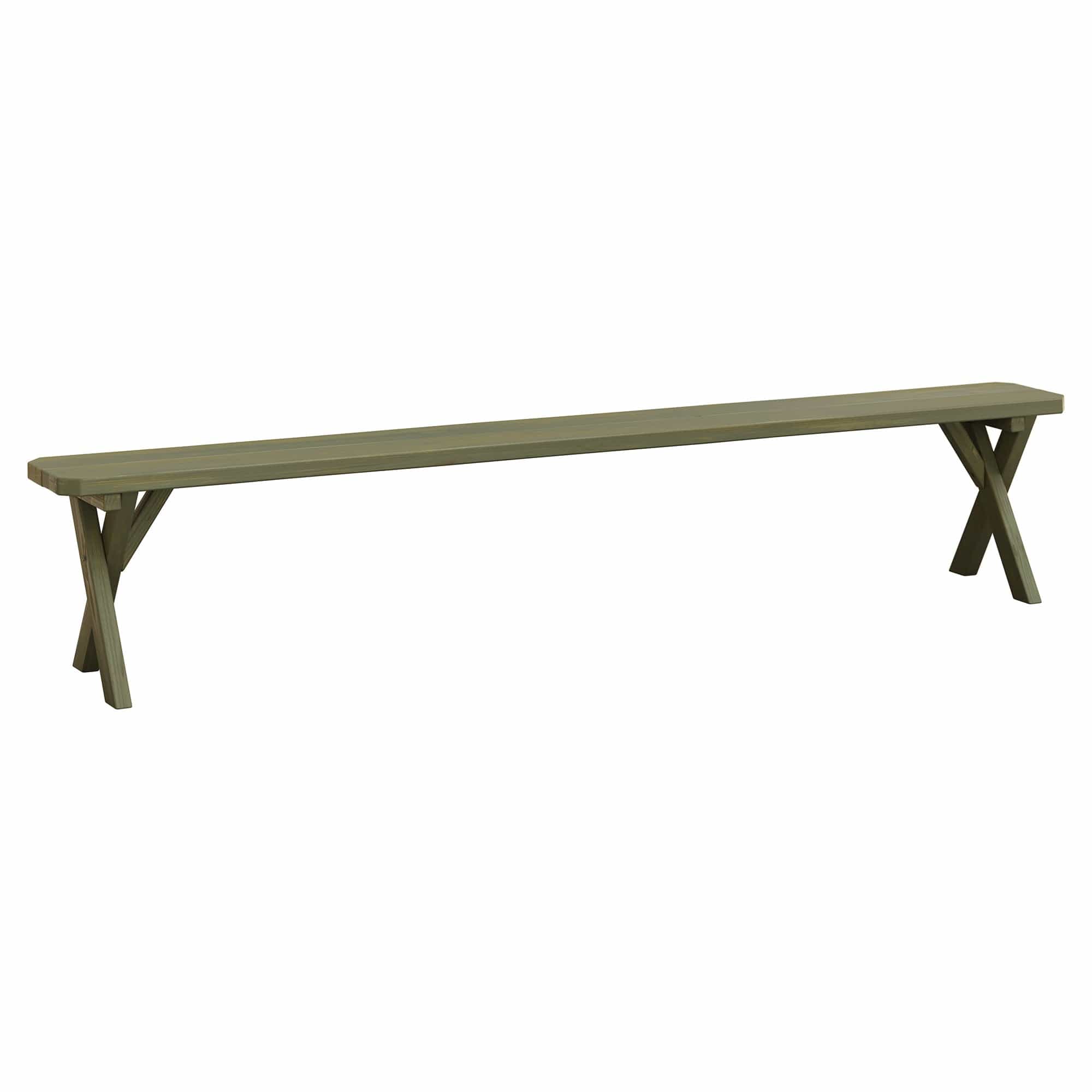 Keystone Amish Co. Spruce Crossleg Wooden Outdoor Dining Bench