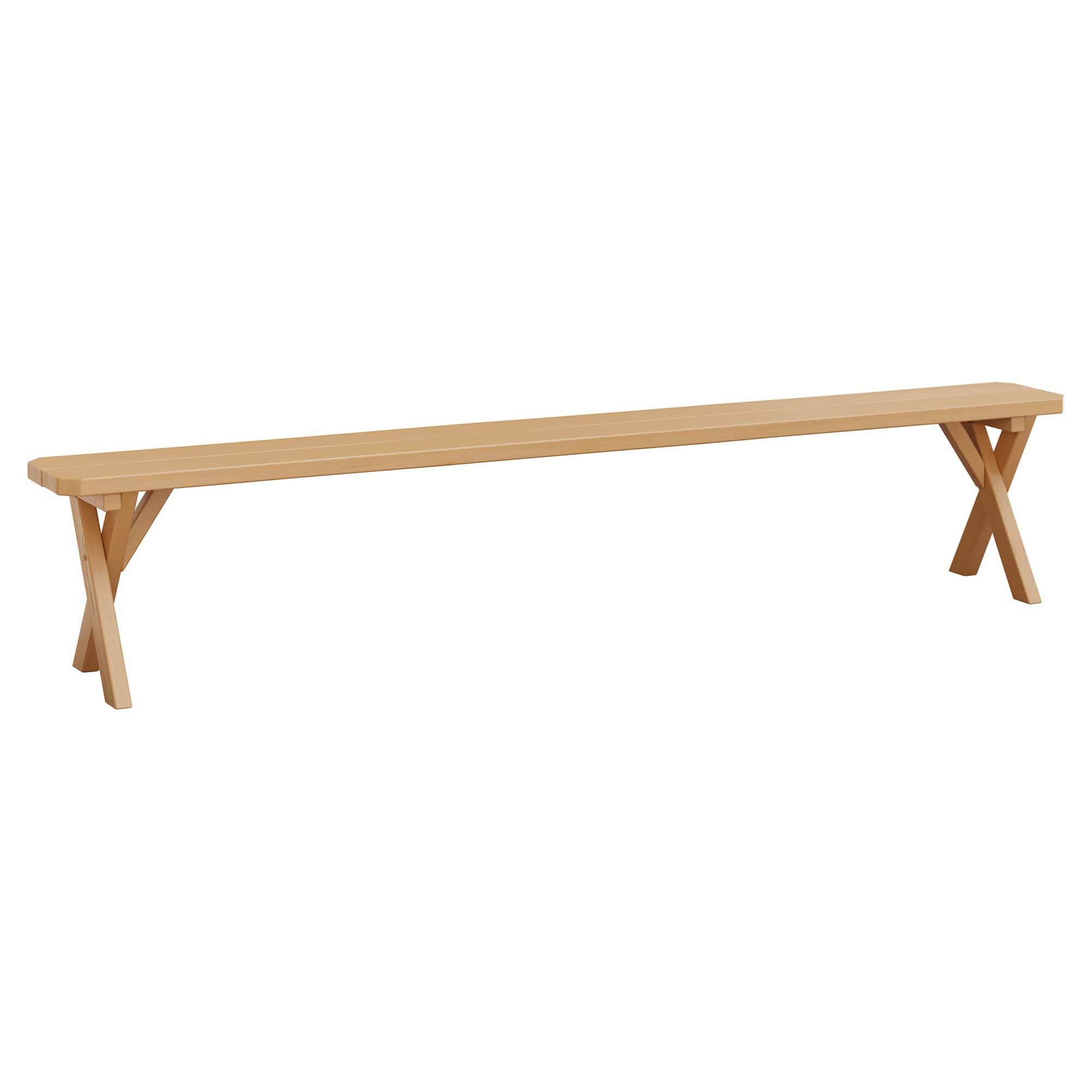 Keystone Amish Co. Spruce Crossleg Wooden Outdoor Dining Bench