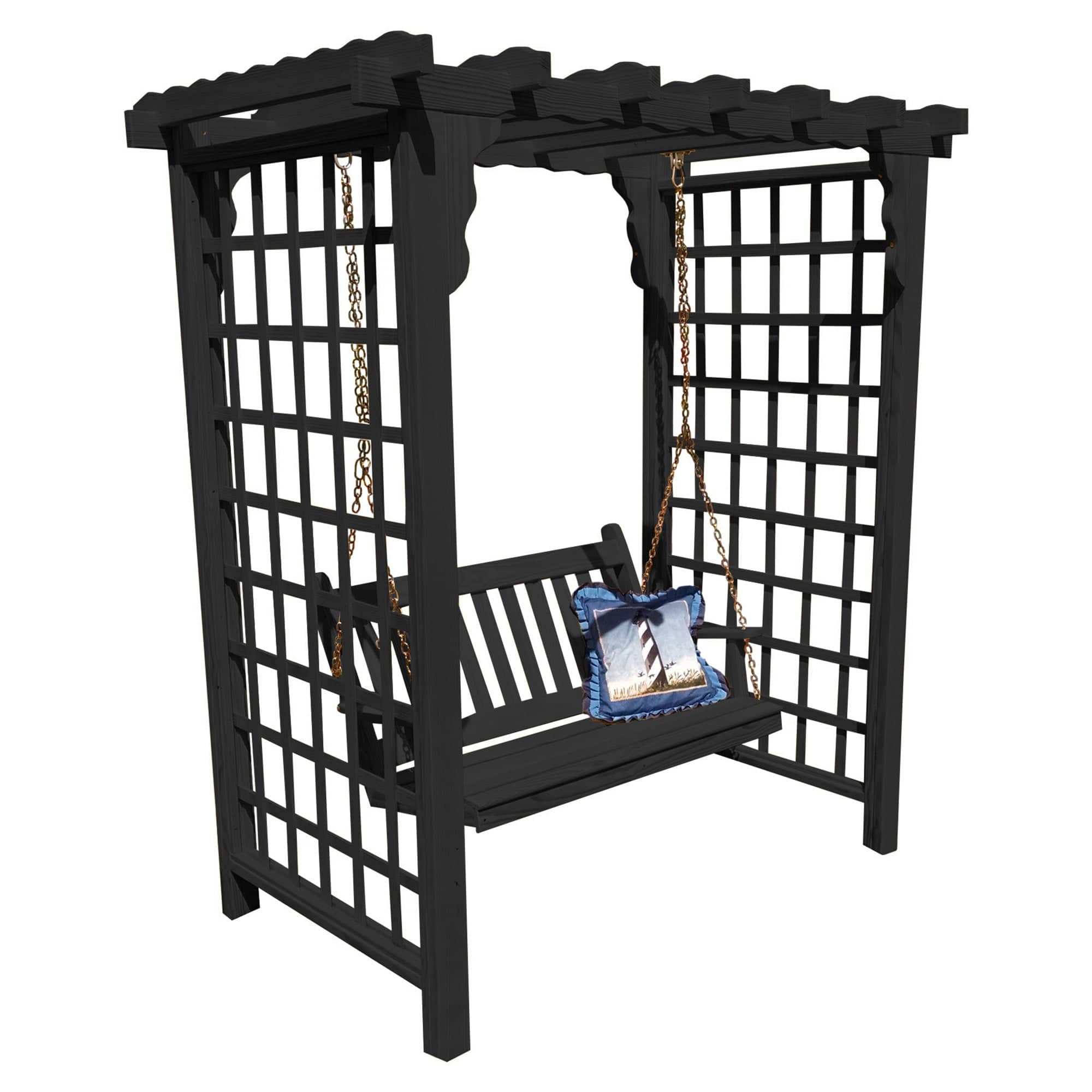 Heritage Lawncraft Bainbridge Pressure Treated Arbor with Swing