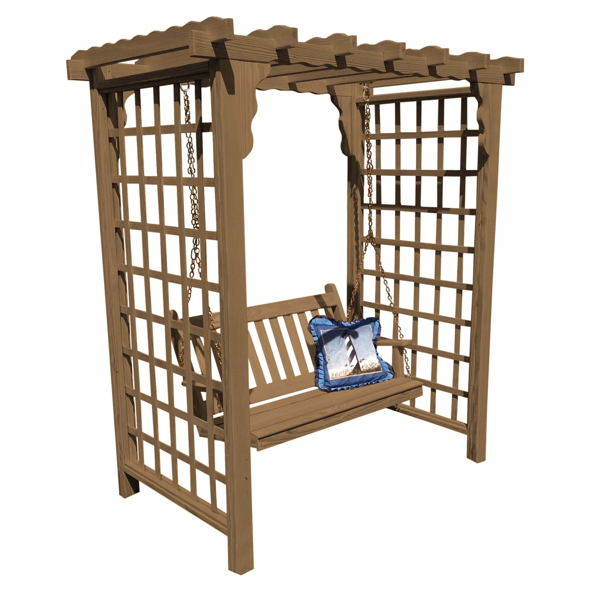 Heritage Lawncraft Bainbridge Pressure Treated Arbor with Swing