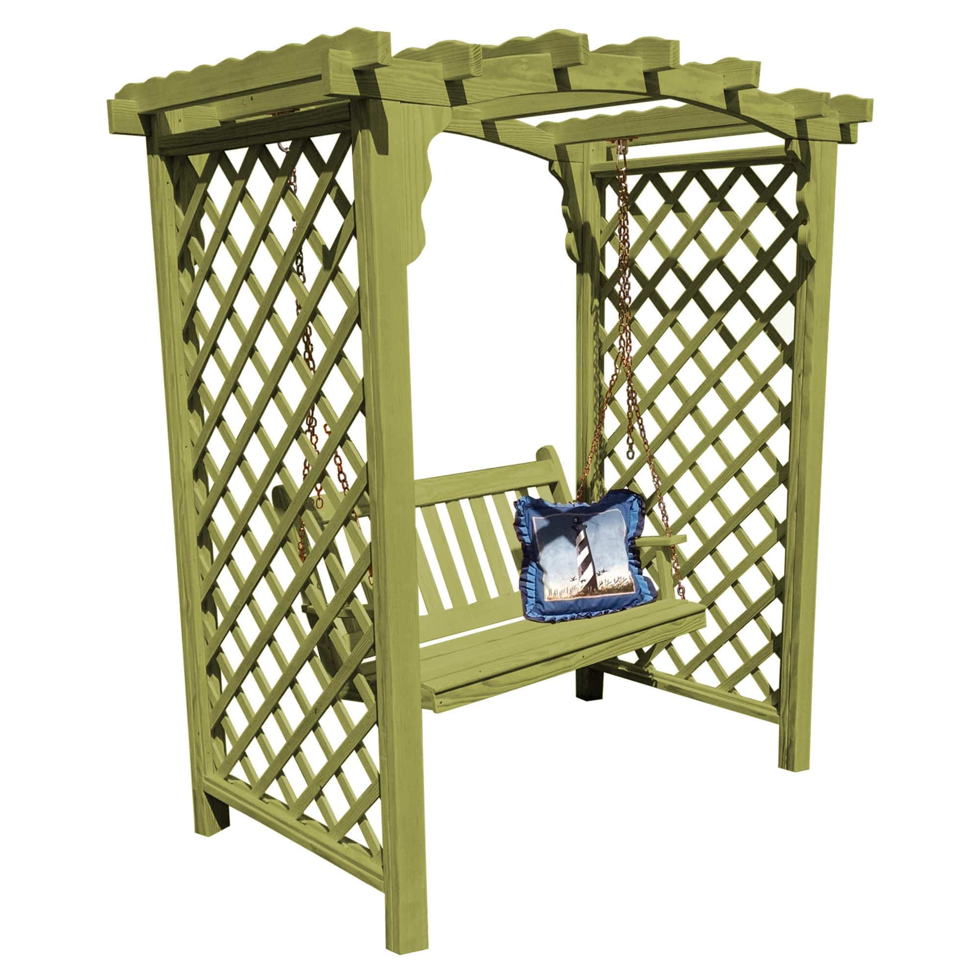 Heritage Lawncraft Newberry Wooden Garden Arbor With Swing