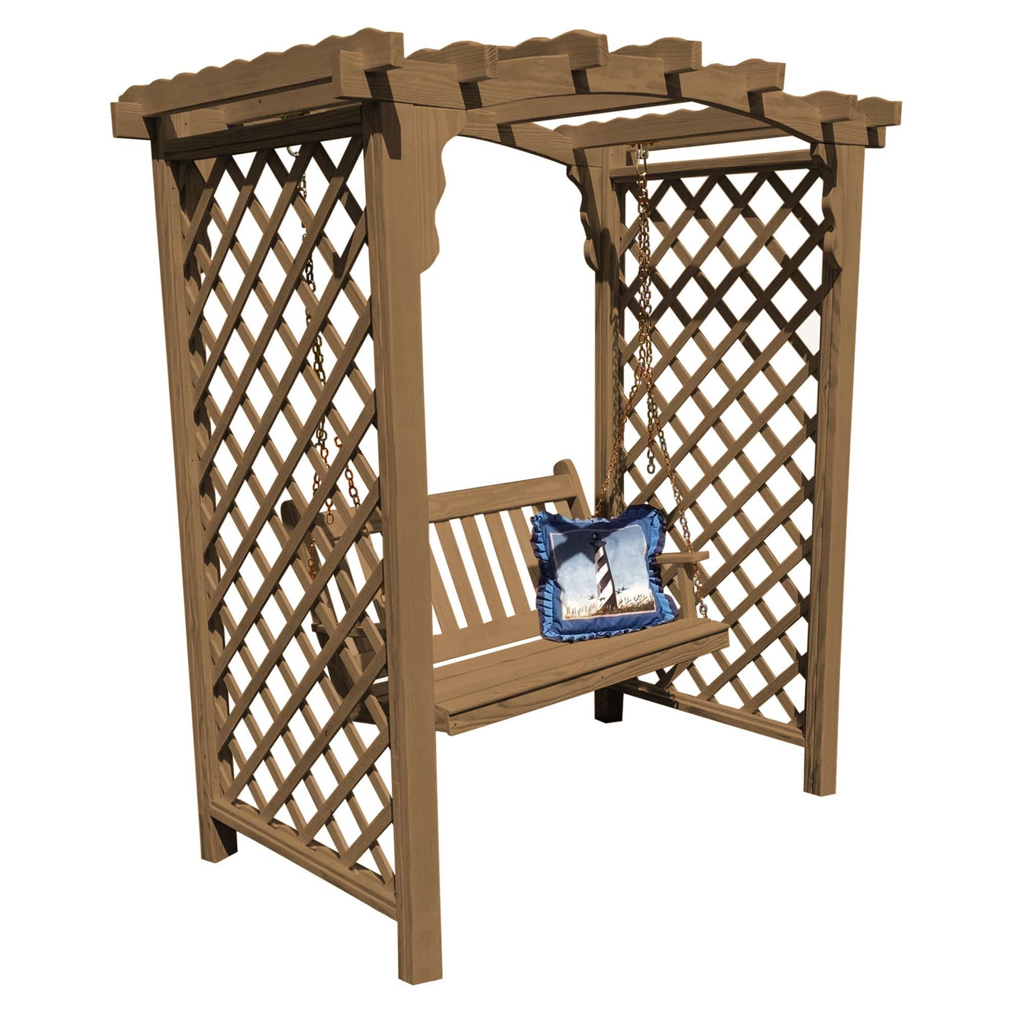 Heritage Lawncraft Newberry Wooden Garden Arbor With Swing
