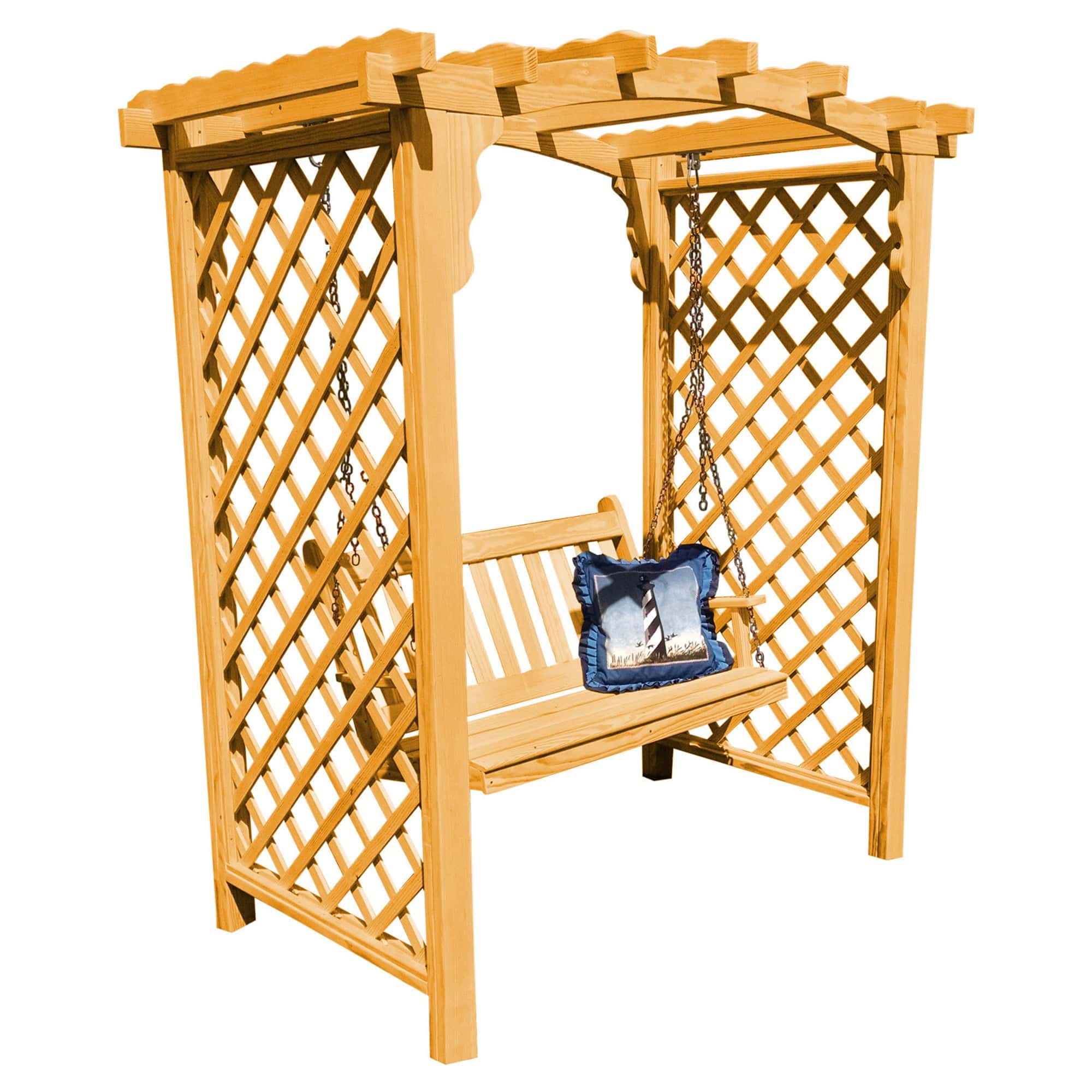 Heritage Lawncraft Newberry Wooden Garden Arbor With Swing